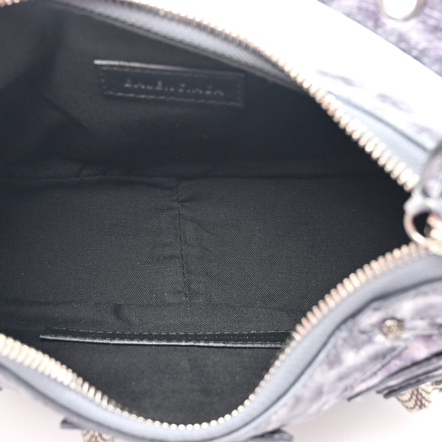 Metallic Agneau Arena Leopard Le Cagole Shoulder Bag XS Dark Grey
