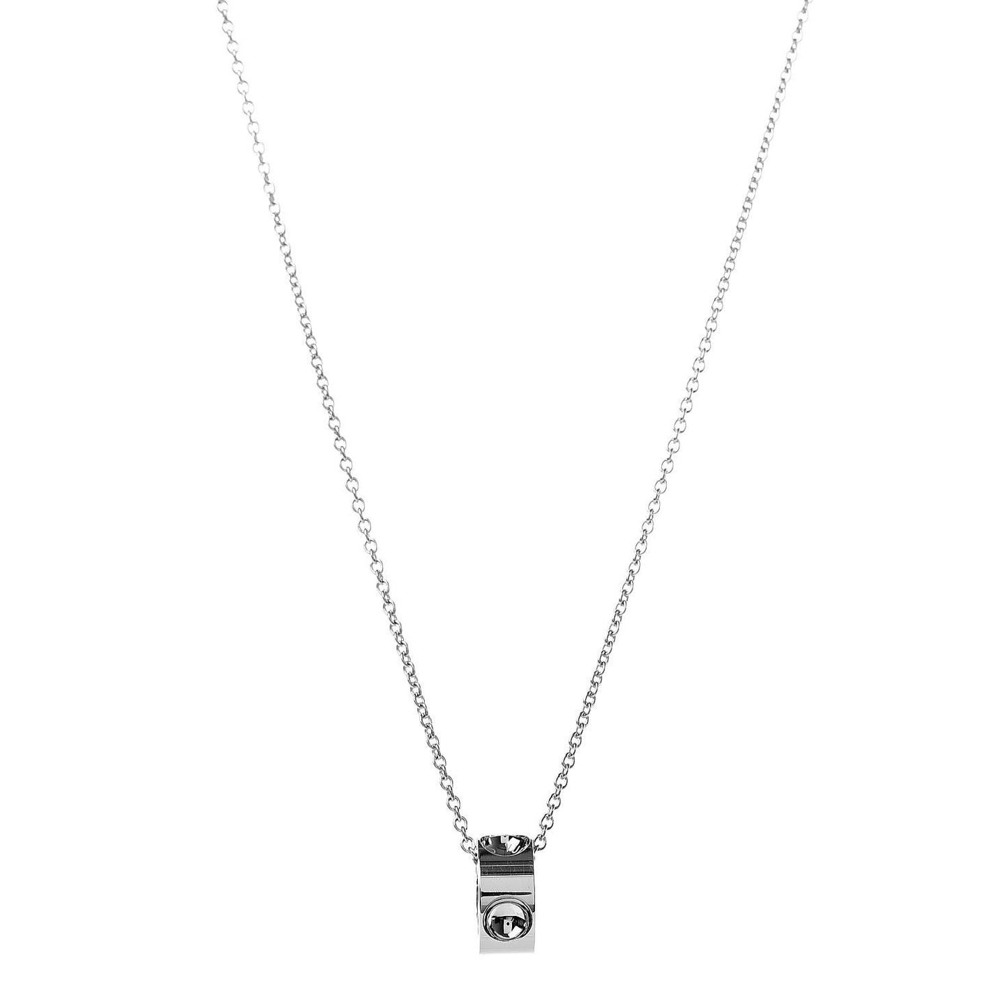 18K White Gold Empreinte Pendant Necklace