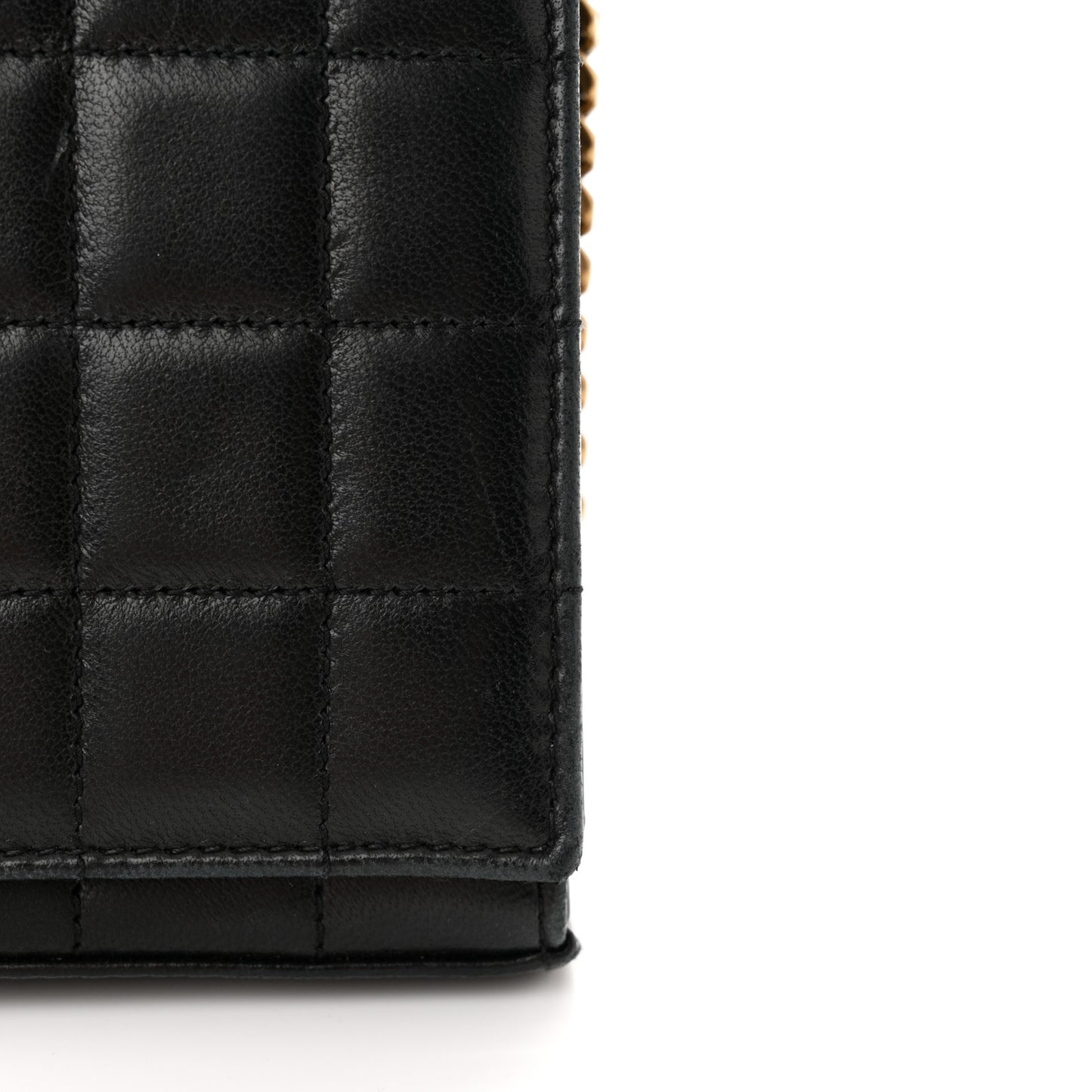 Lambskin Carre Quilted Cassandre Chain Wallet Black