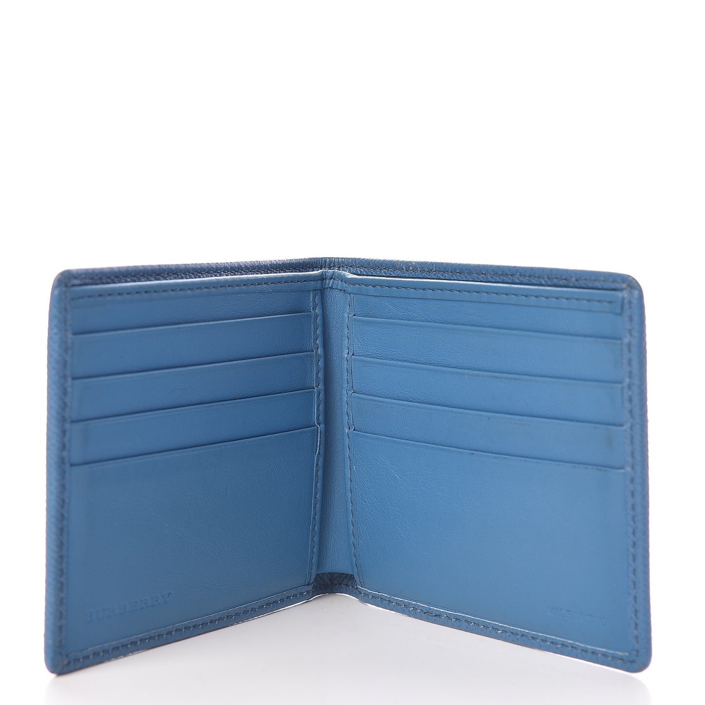 London Grainy Calfskin Bi-Fold Wallet Blue