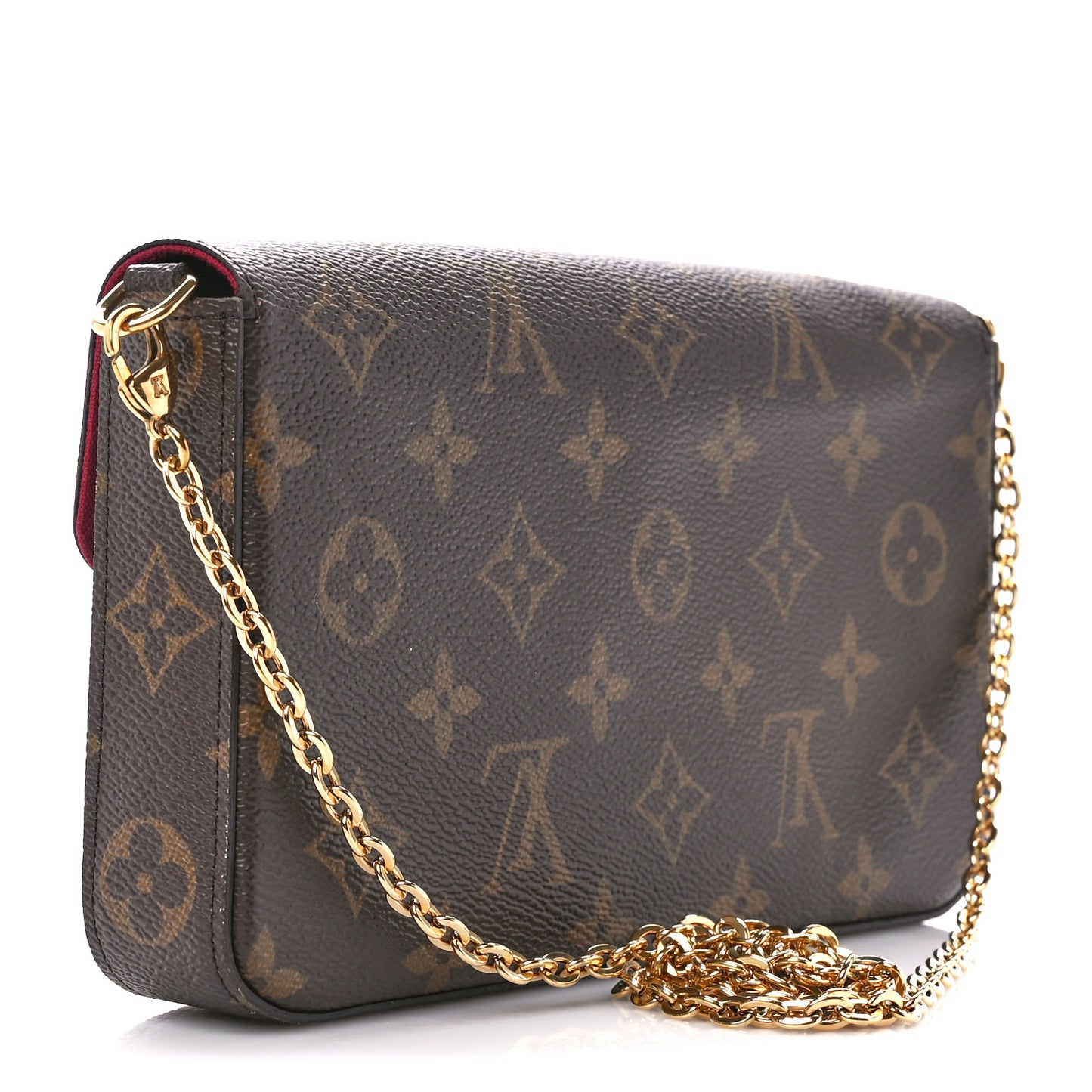 Monogram Pochette Felicie Chain Wallet Fuchsia