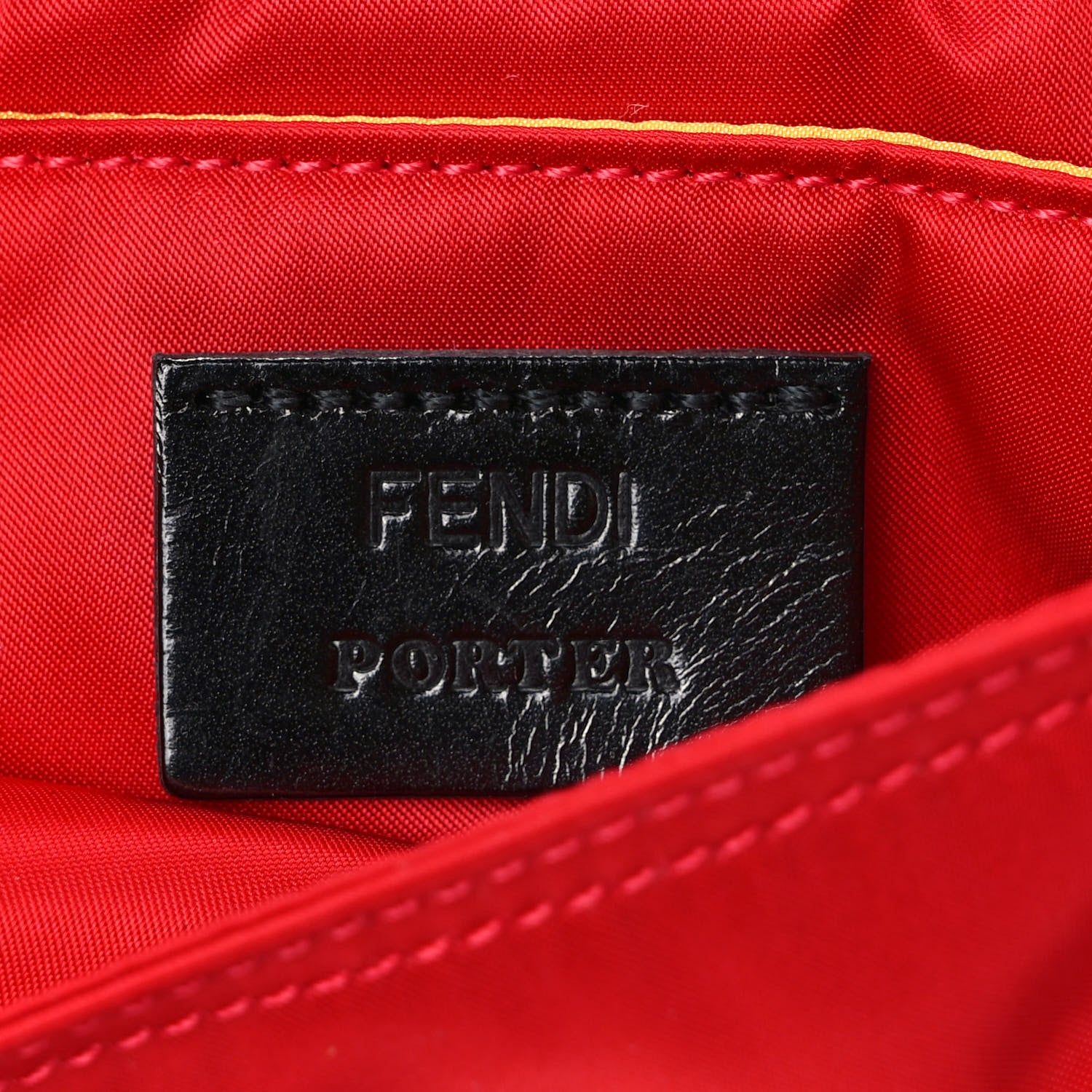 Fendi X PORTER Nylon Cuoio Roma Mini Phone Baguette Belt Bag Cardinale Fuoco 6 of 11