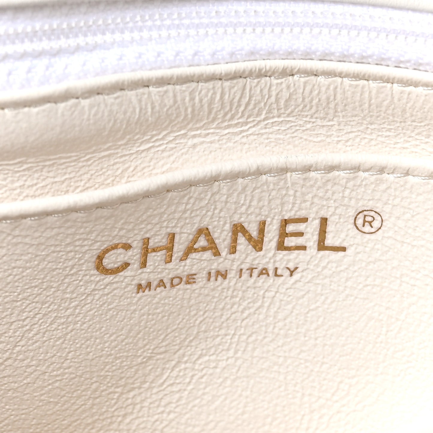 Patent Quilted Mini Square Flap White