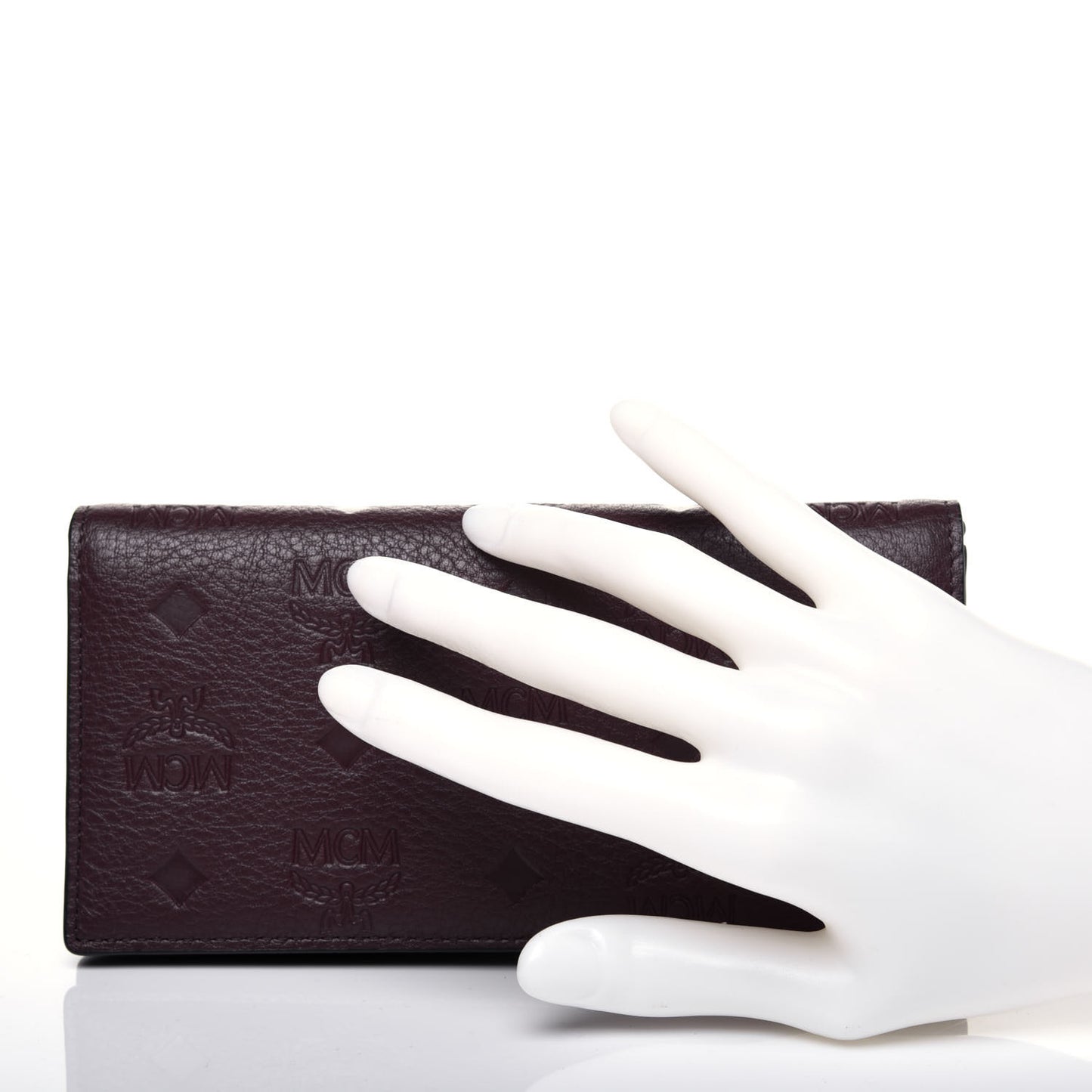Calfskin Signature Monogram Klara Two Fold Wallet Rustic Brown