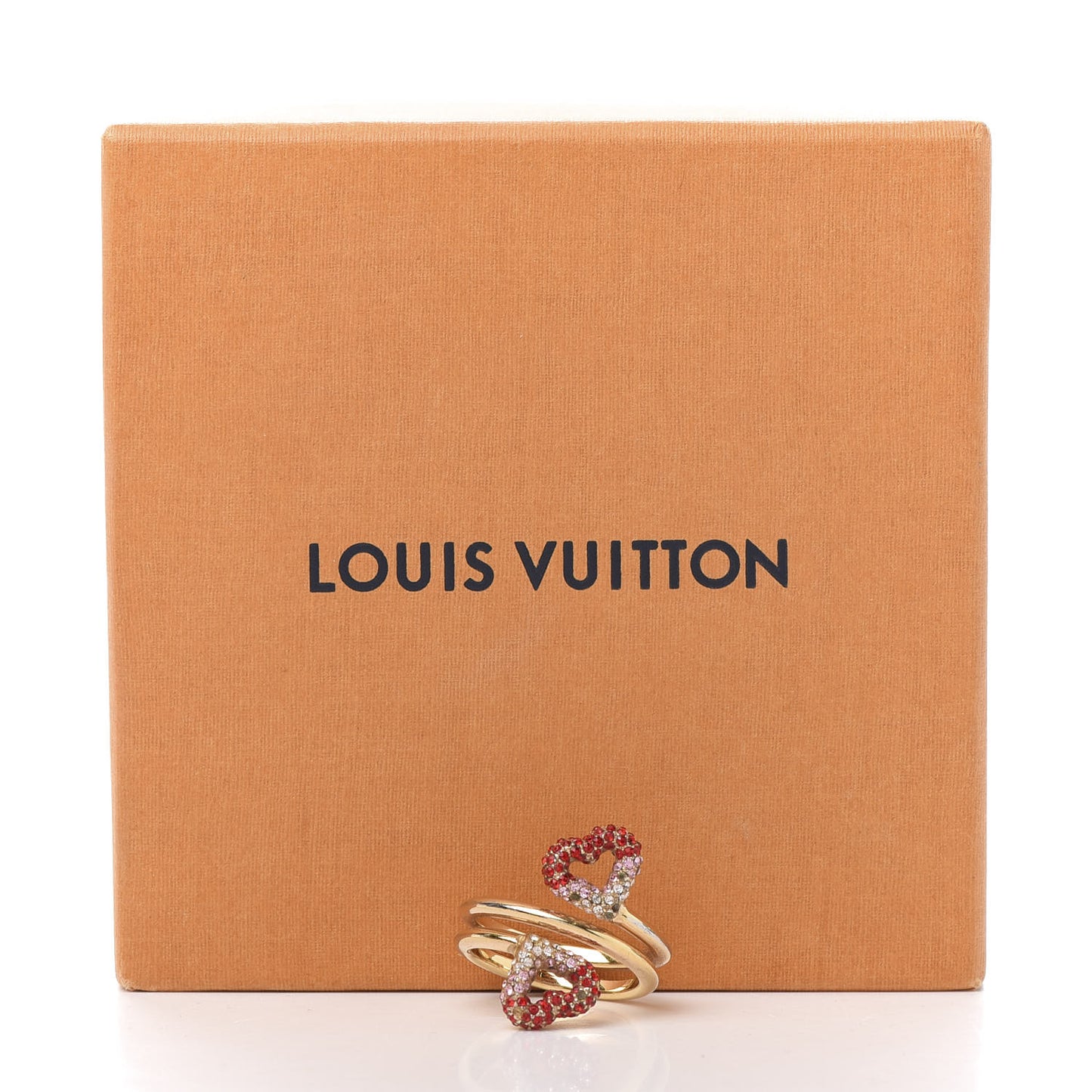 Swarovski LV and V Heart Strass Ring L Rose Gold