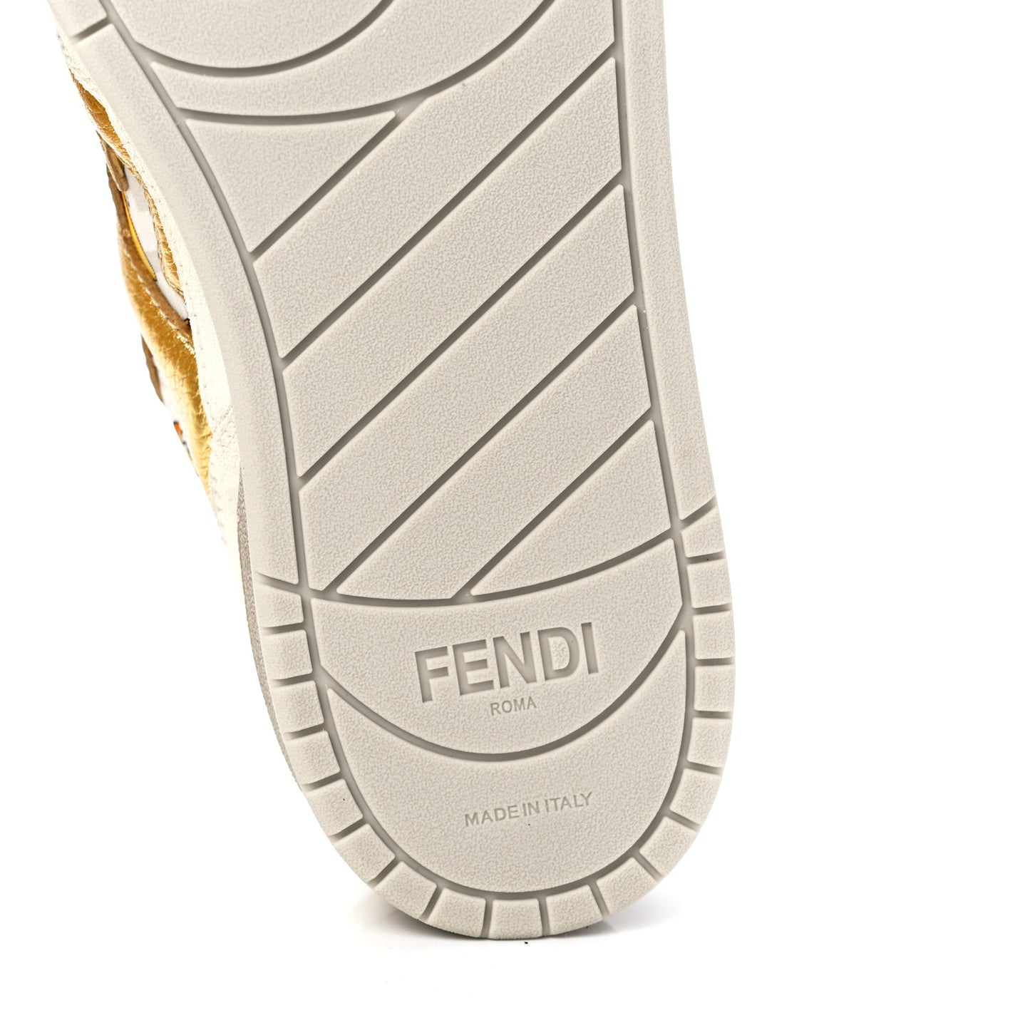 X FENDI Suede Fabric FF Baroque Womens Fendace Match Sneakers 37 Gold Multicolor