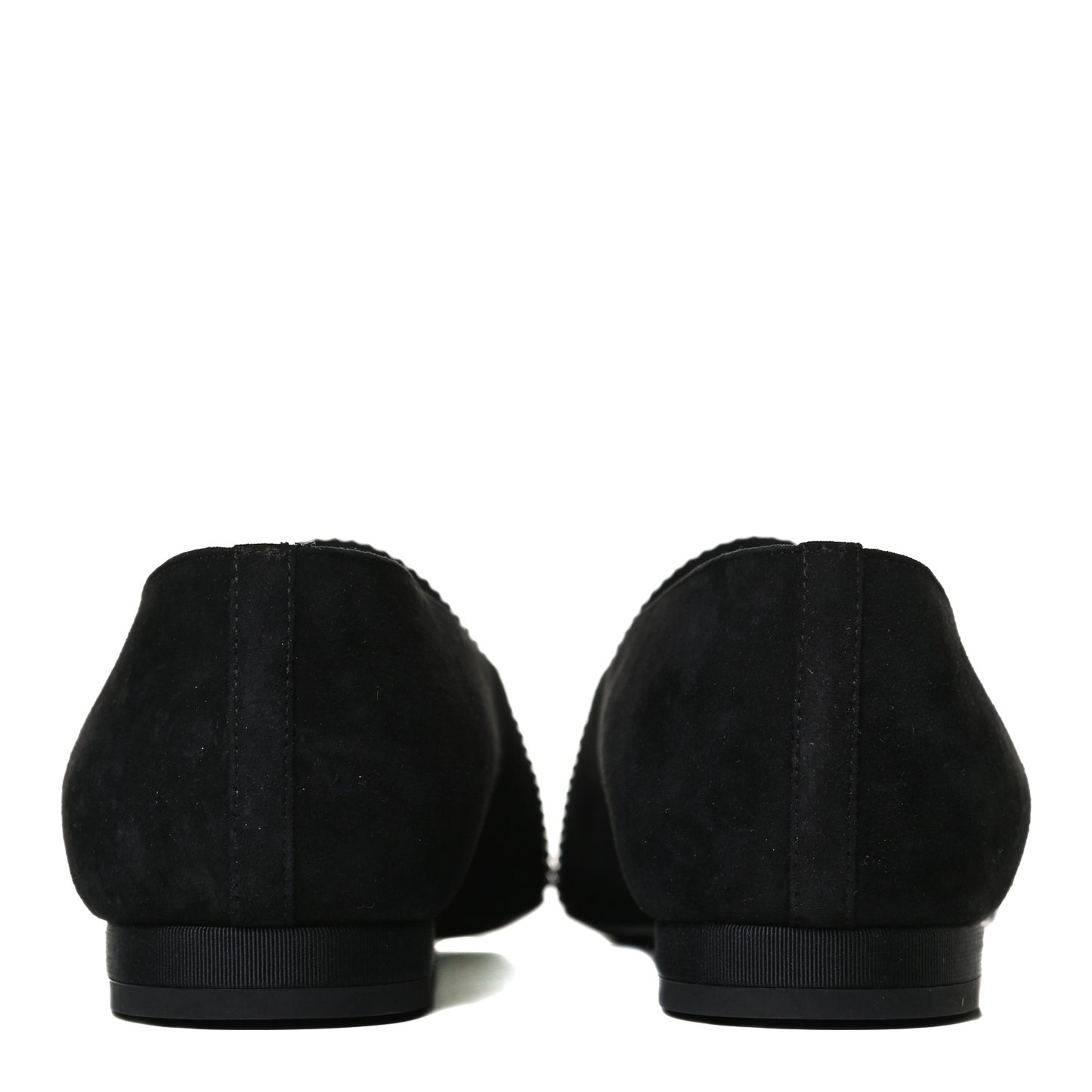 Suede Calfskin Grosgrain Crystal Star Mocassin Loafers 36.5 Black