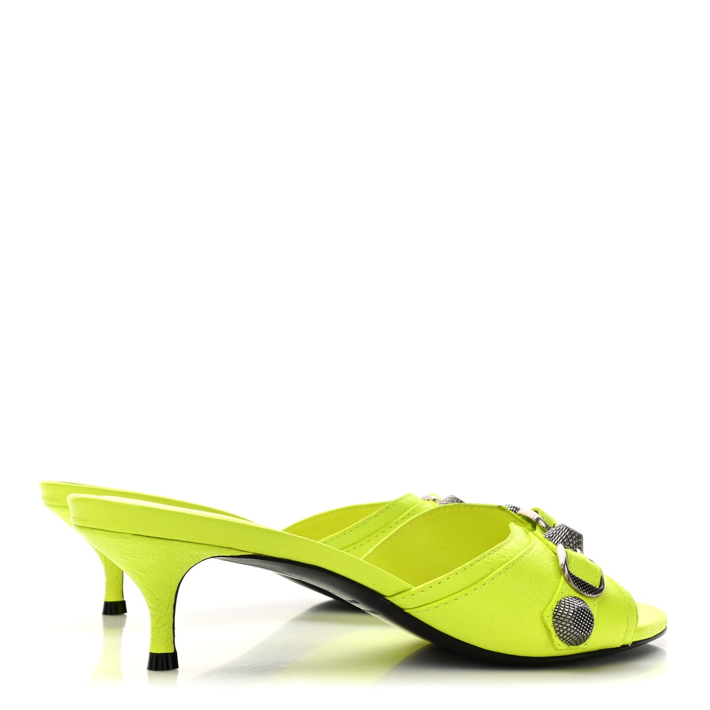 Agneau Arena Cagole 50mm Slide Sandals 36.5 Fluo Yellow