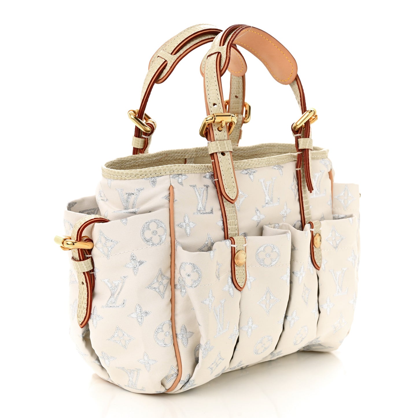 Glitter Monogram Cabas GM White