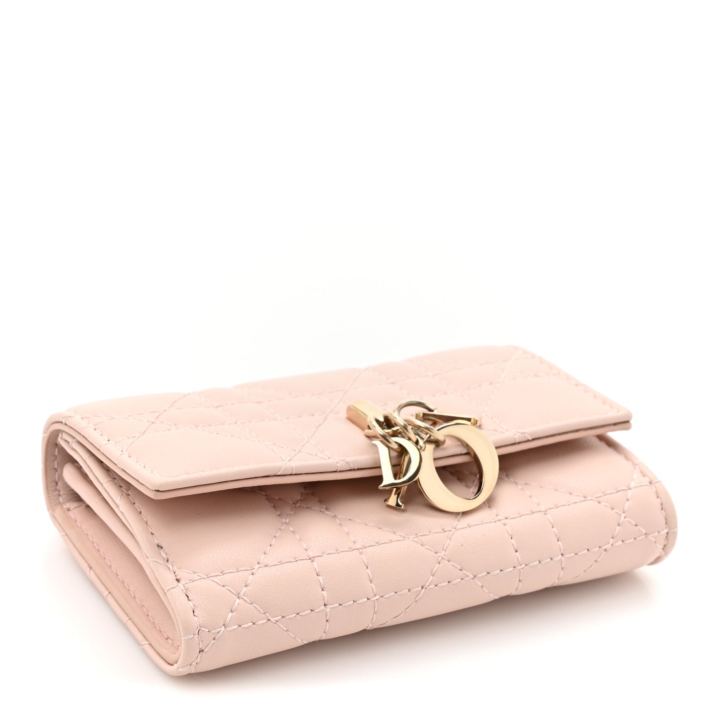 Lambskin Cannage Miss Dior Glycine Wallet Powder Pink