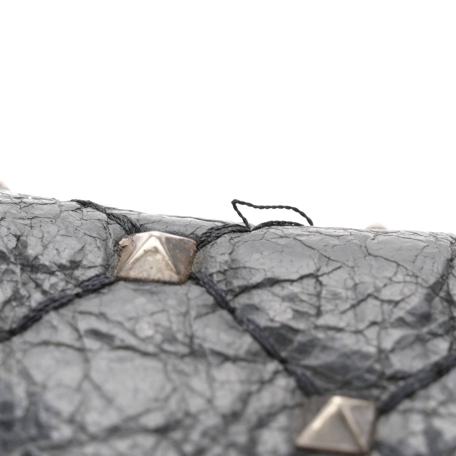 Valentino Garavani Craquele Nappa Rockstud Spike Wallet on Chain Black 11 of 12