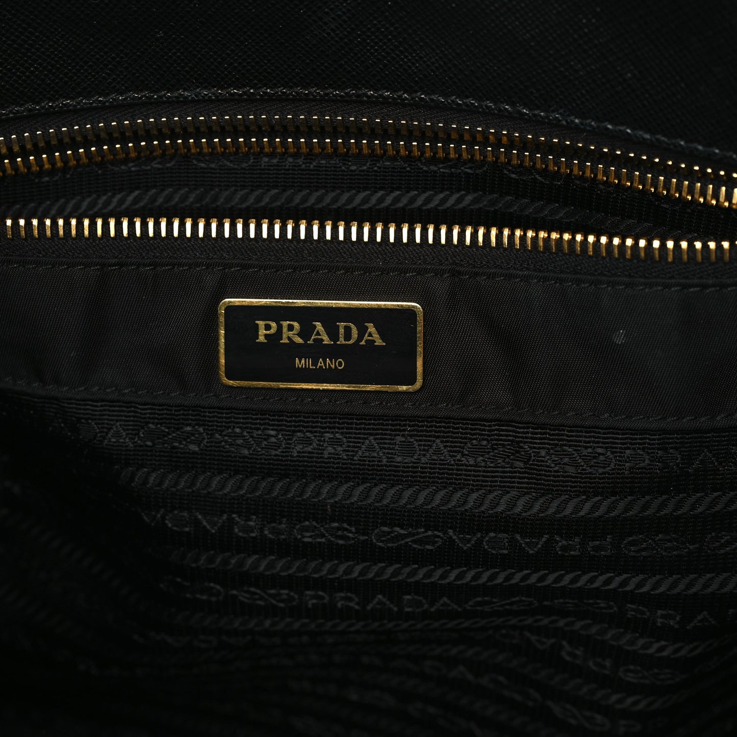 Tessuto Nylon Logo Tote Black