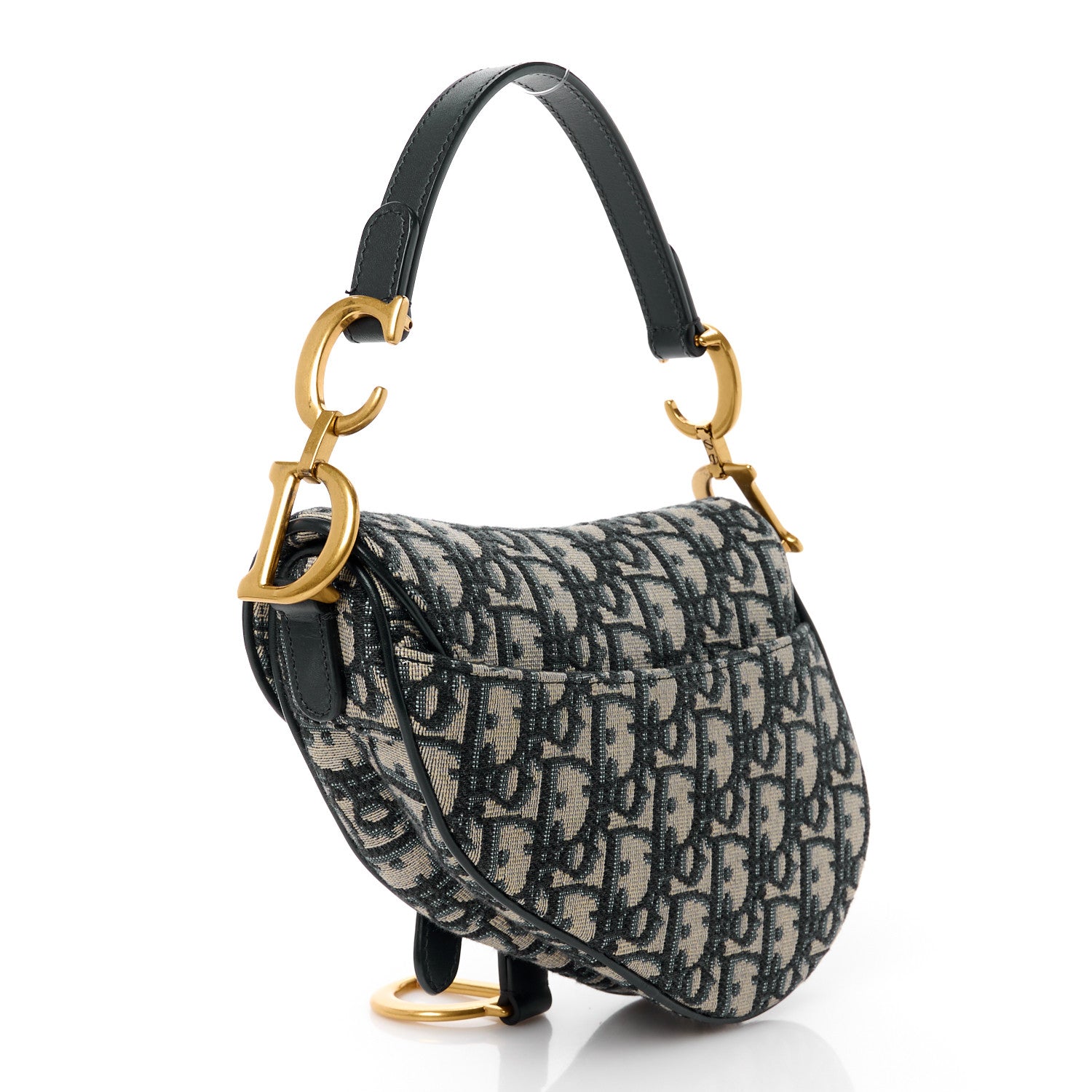 Christian Dior Oblique Mini Saddle Bag Blue 3 of 10
