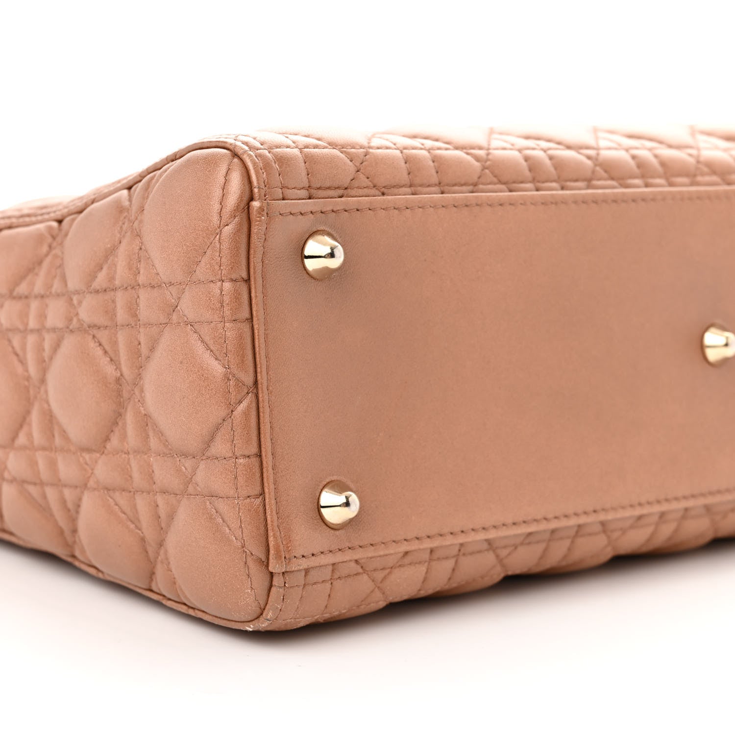 Christian Dior Metallic Lambskin Cannage Large Lady Dior Pink 9 of 14