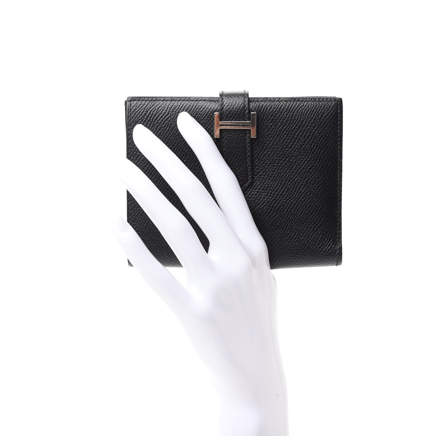 Hermes Epsom Bearn Compact Wallet Black 2 of 7