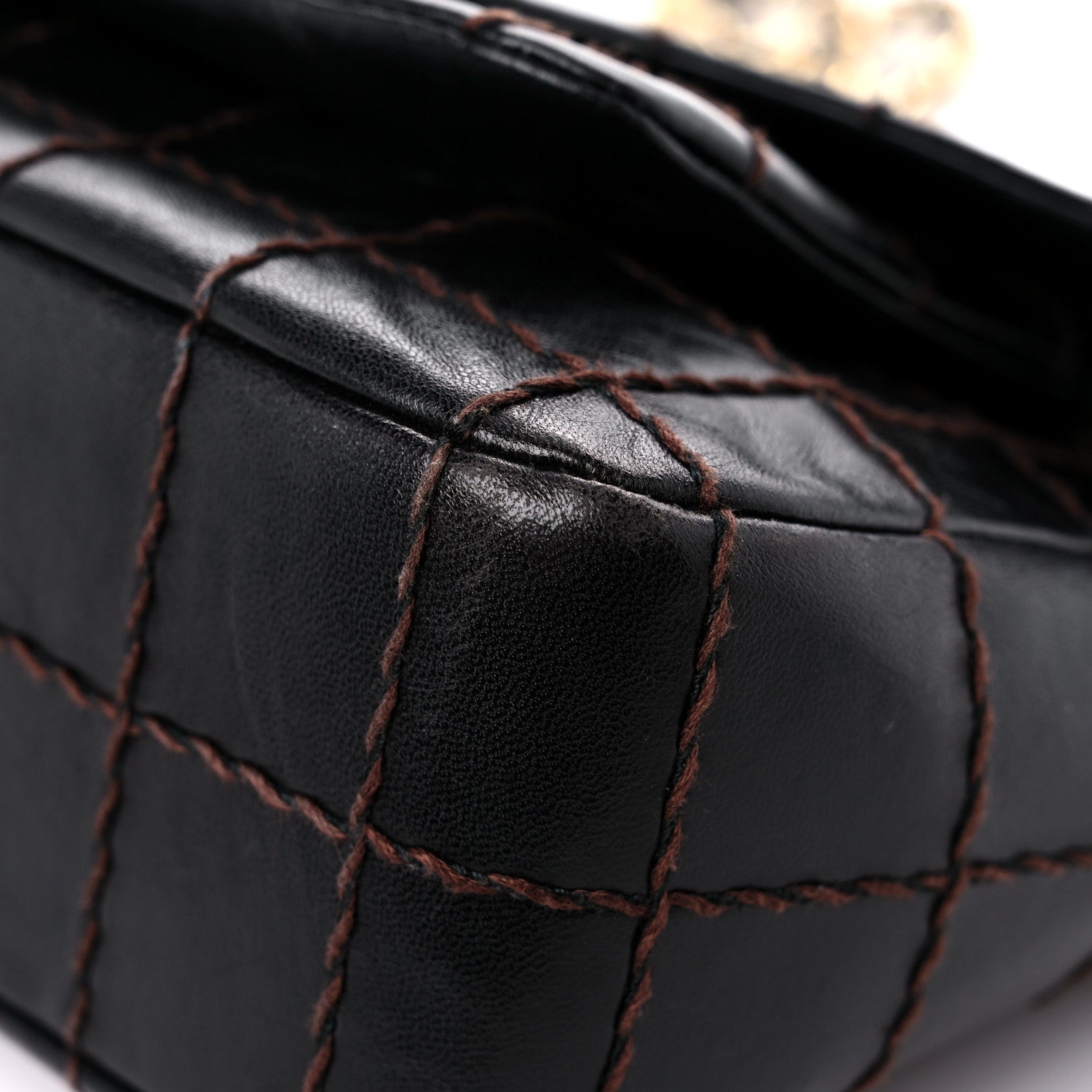 Chanel Lambskin Stitched Chocolate Bar Single Flap Brown 8 of 17