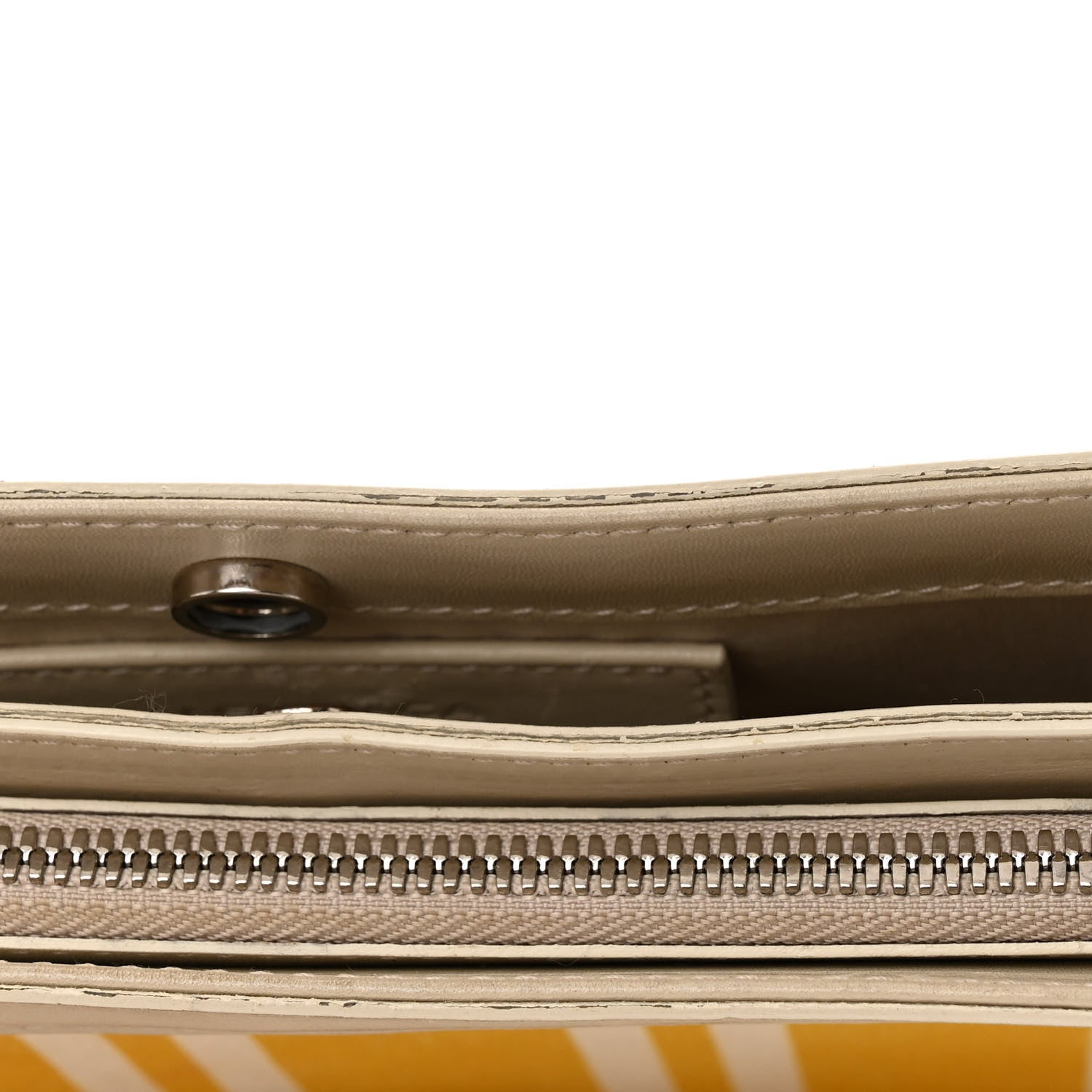 Balenciaga Cotton Canvas Striped Pochette Crossbody Bag Yellow 17 of 17