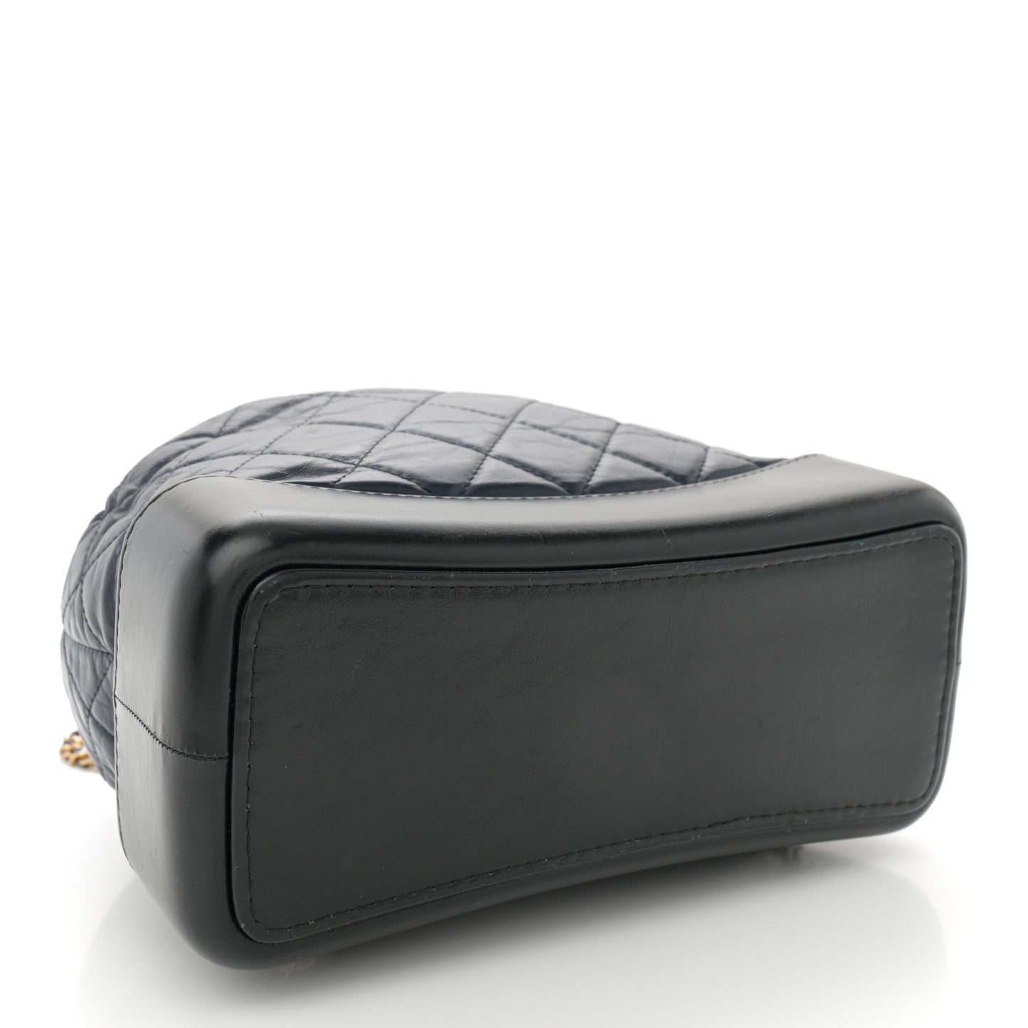 Aged Calfskin Quilted Gabrielle Backpack Navy Black