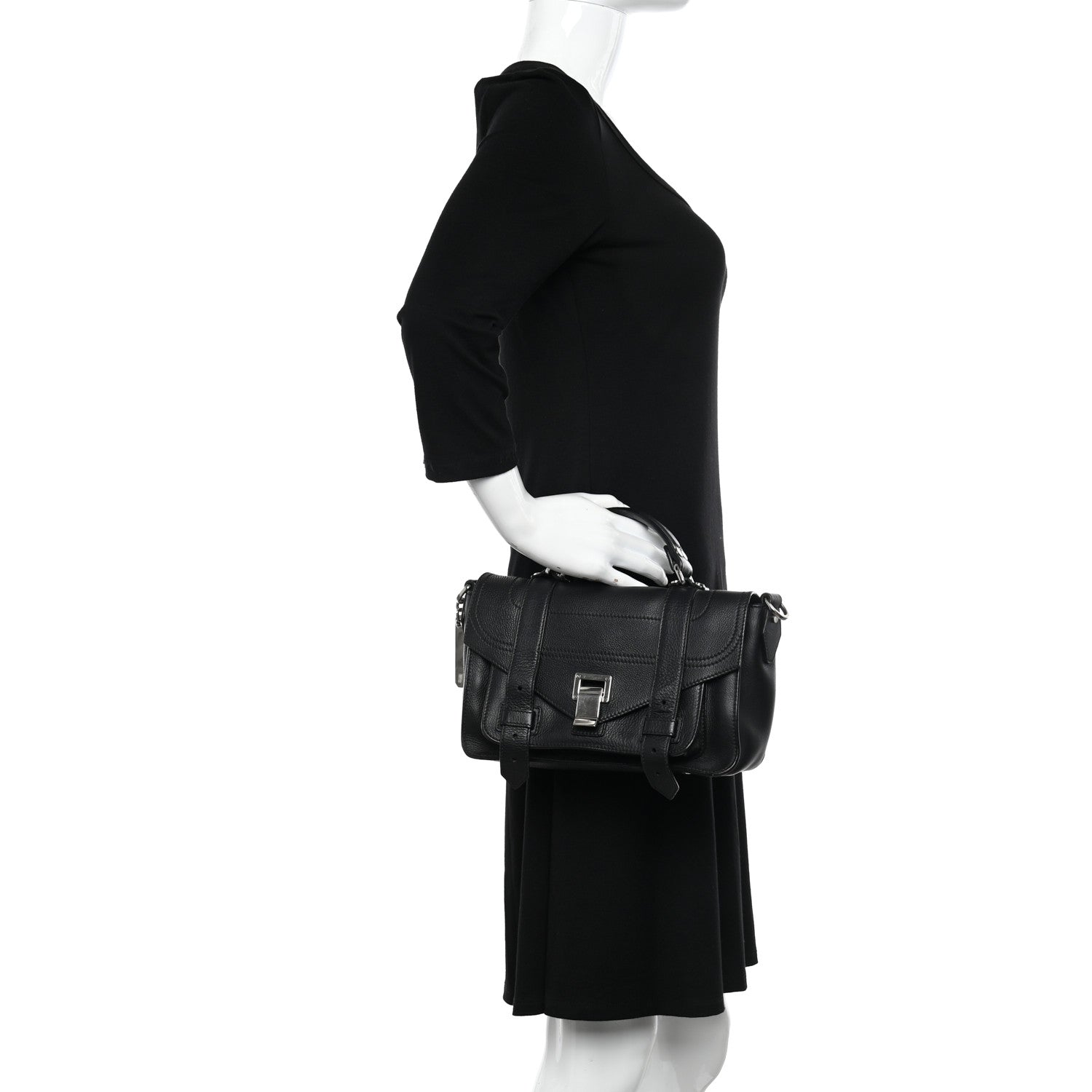 Proenza Schouler Grained Calfskin Tiny PS1 Satchel Black 2 of 11