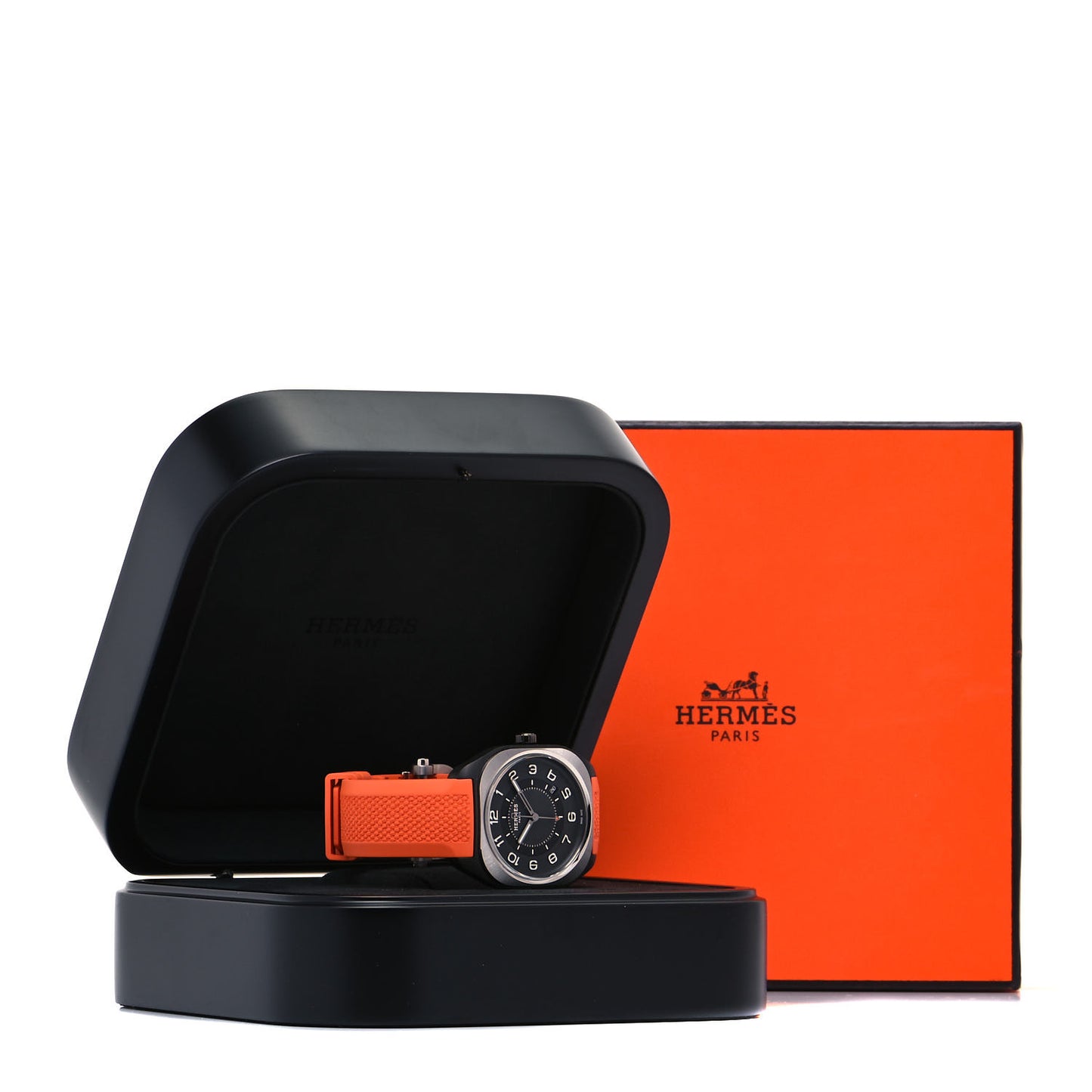 DLC Coated Titanium Rubber 39mm H08 Automatic Watch Orange