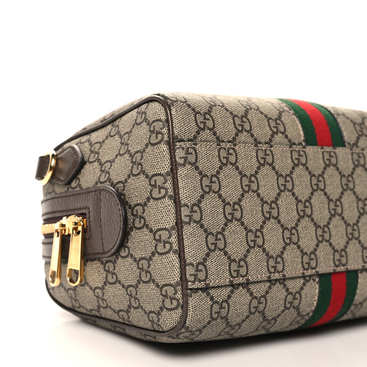 GG Supreme Monogram Web Small Ophidia Top Handle Bag Beige Ebony