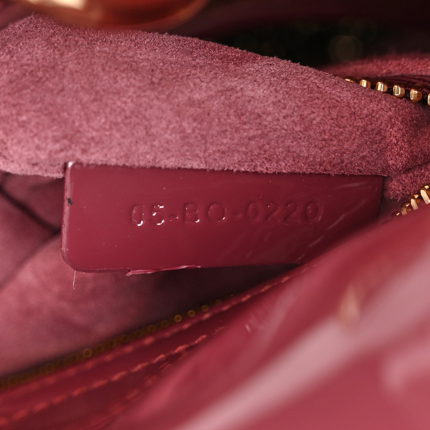 Patent Cannage Mini Lady Dior Dark Pink
