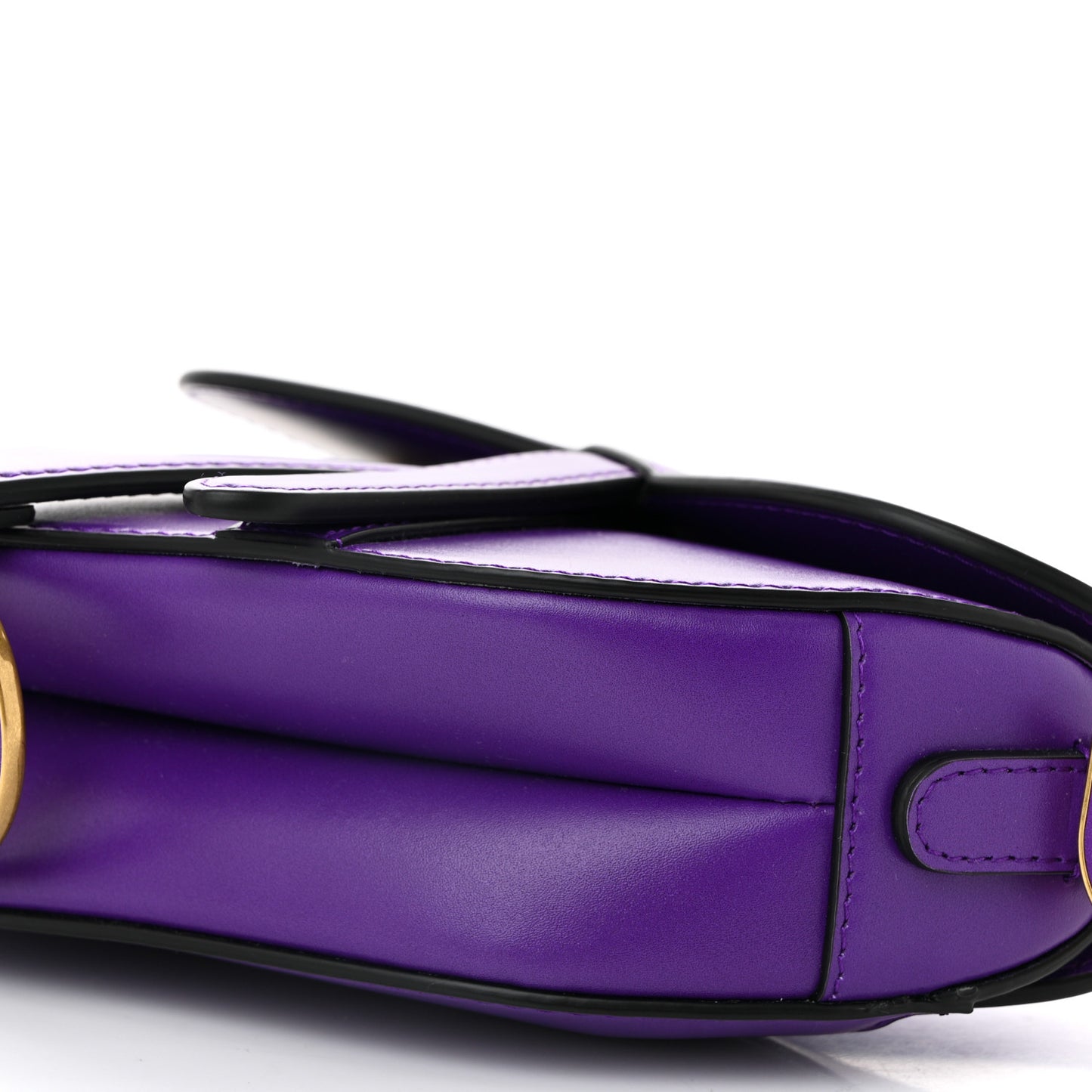 Supple Calfskin Mini Saddle Bag Purple