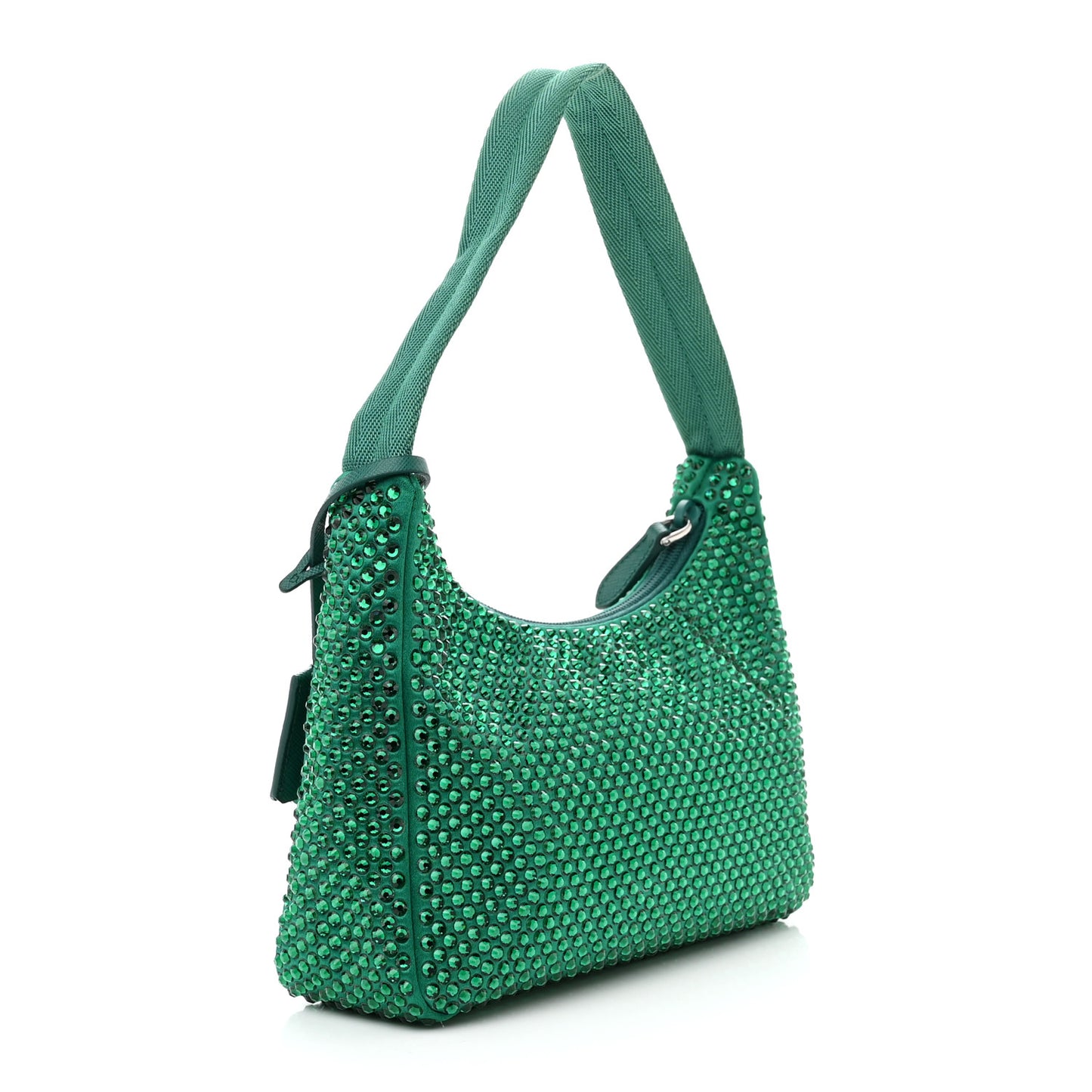 Satin Crystal Mini Re-Edition 2000 Bag Mango