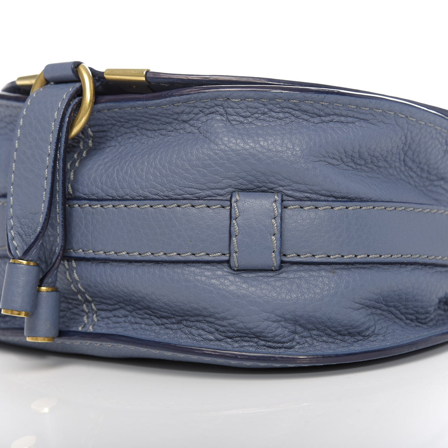 Calfskin Mini Marcie Round Crossbody Bag Street Blue