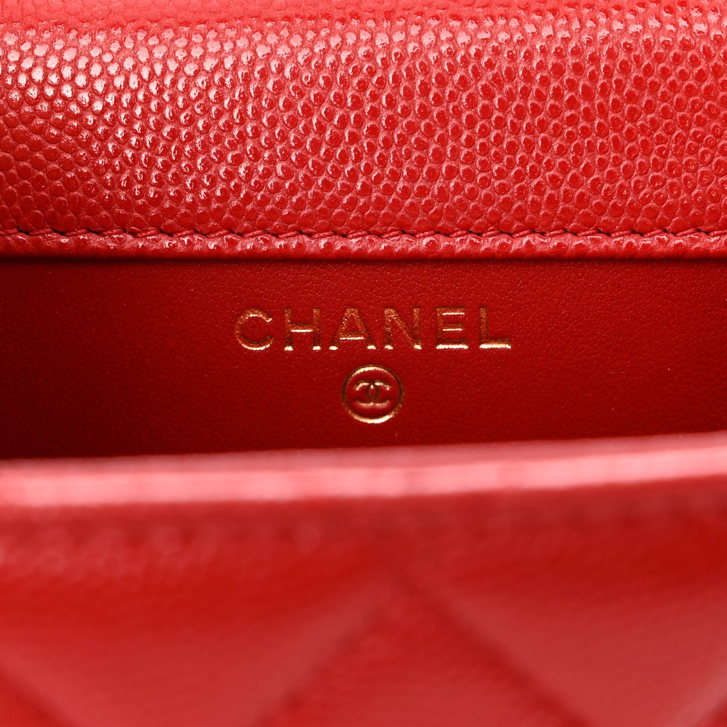 Caviar Quilted Classic Phone Holder Red