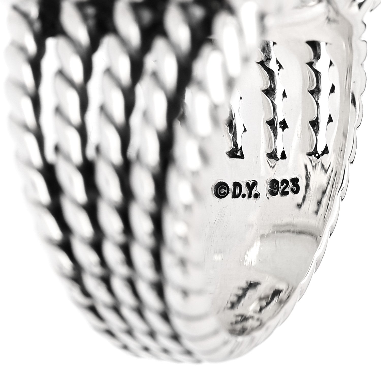 David Yurman Sterling Silver Diamond Prasiolite 20mm Wheaton Ring 53 6.5 5 of 6