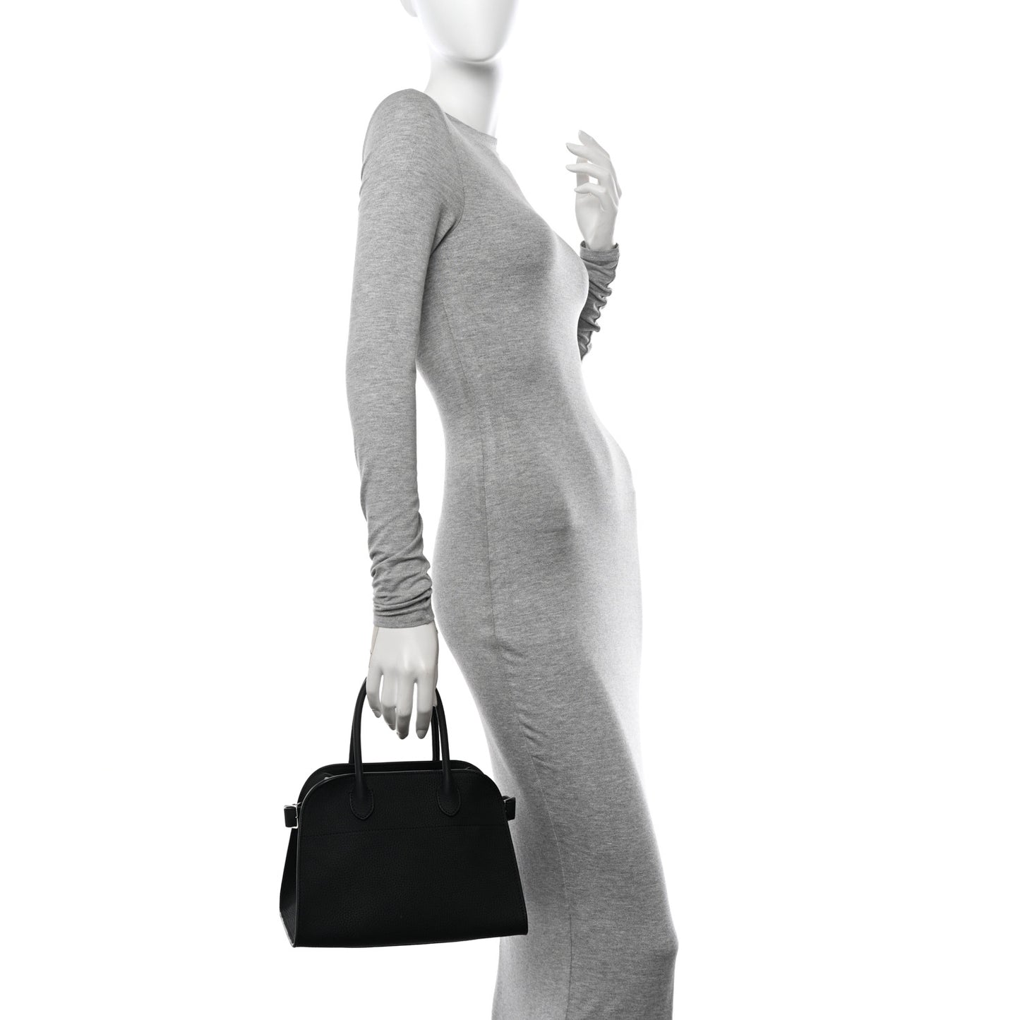 Grained Calfskin Soft Margaux 10 Bag Black