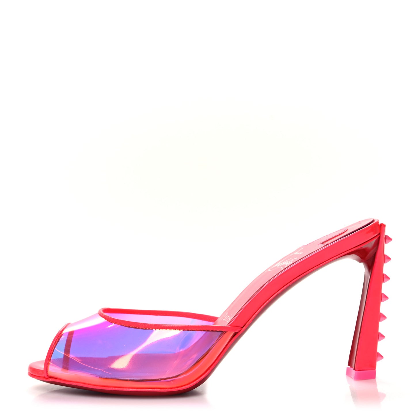 Patent Iridescent SPike 85 Slide Sandals 36.5 Fluo Pink