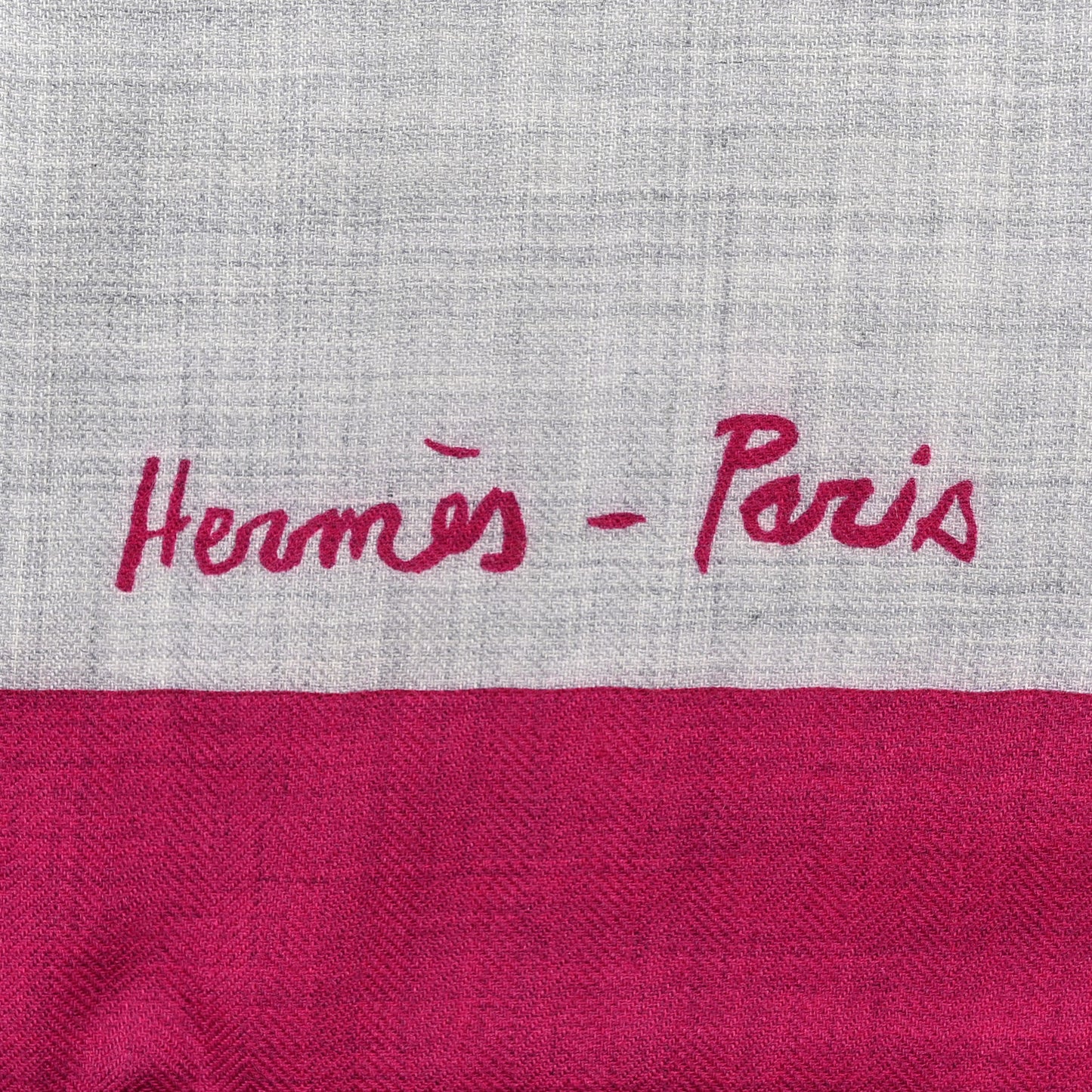 Cashmere Silk Chevaux Au Pre Shawl 140 Fuchsia