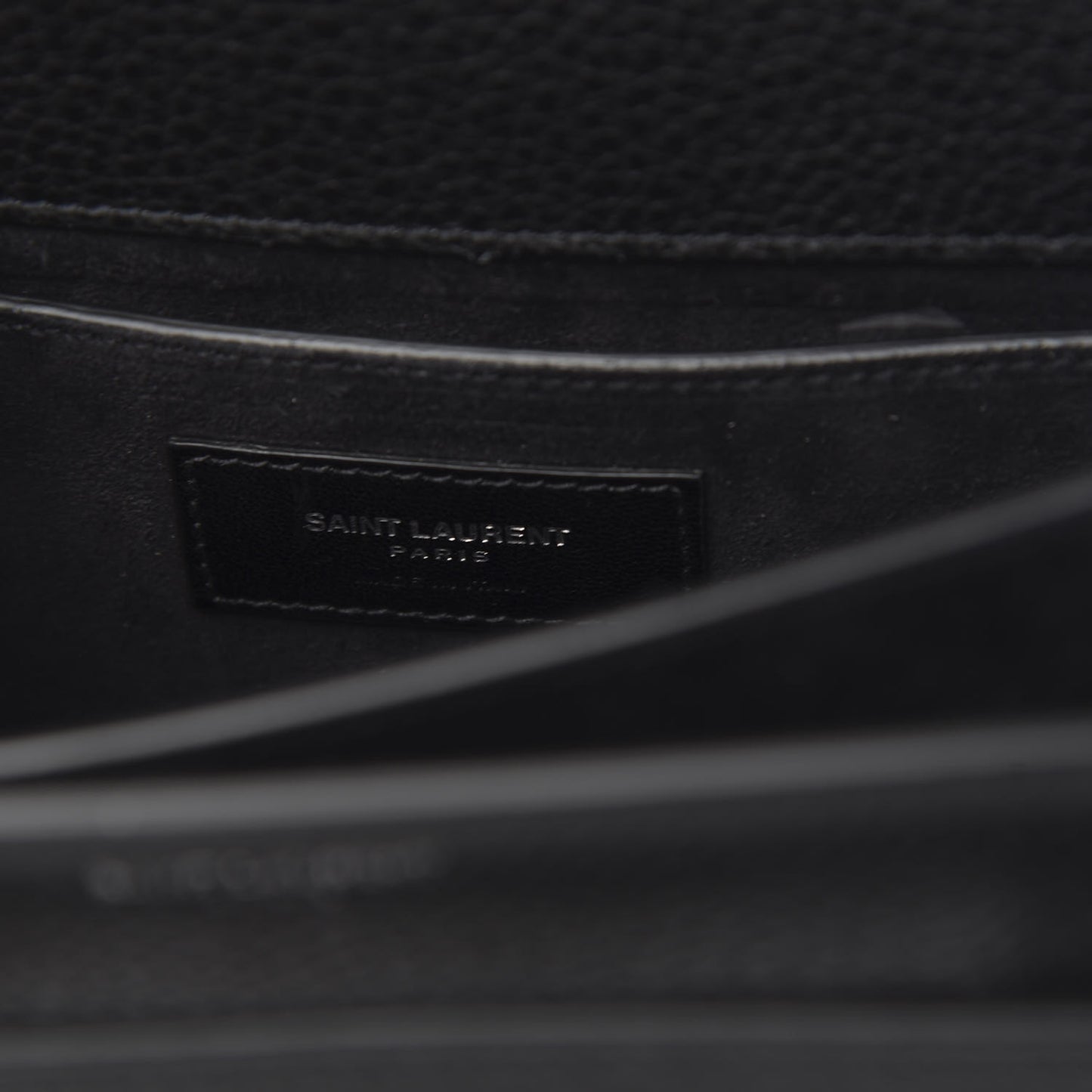 Grained Calfskin Medium Monogram Sunset Satchel Black