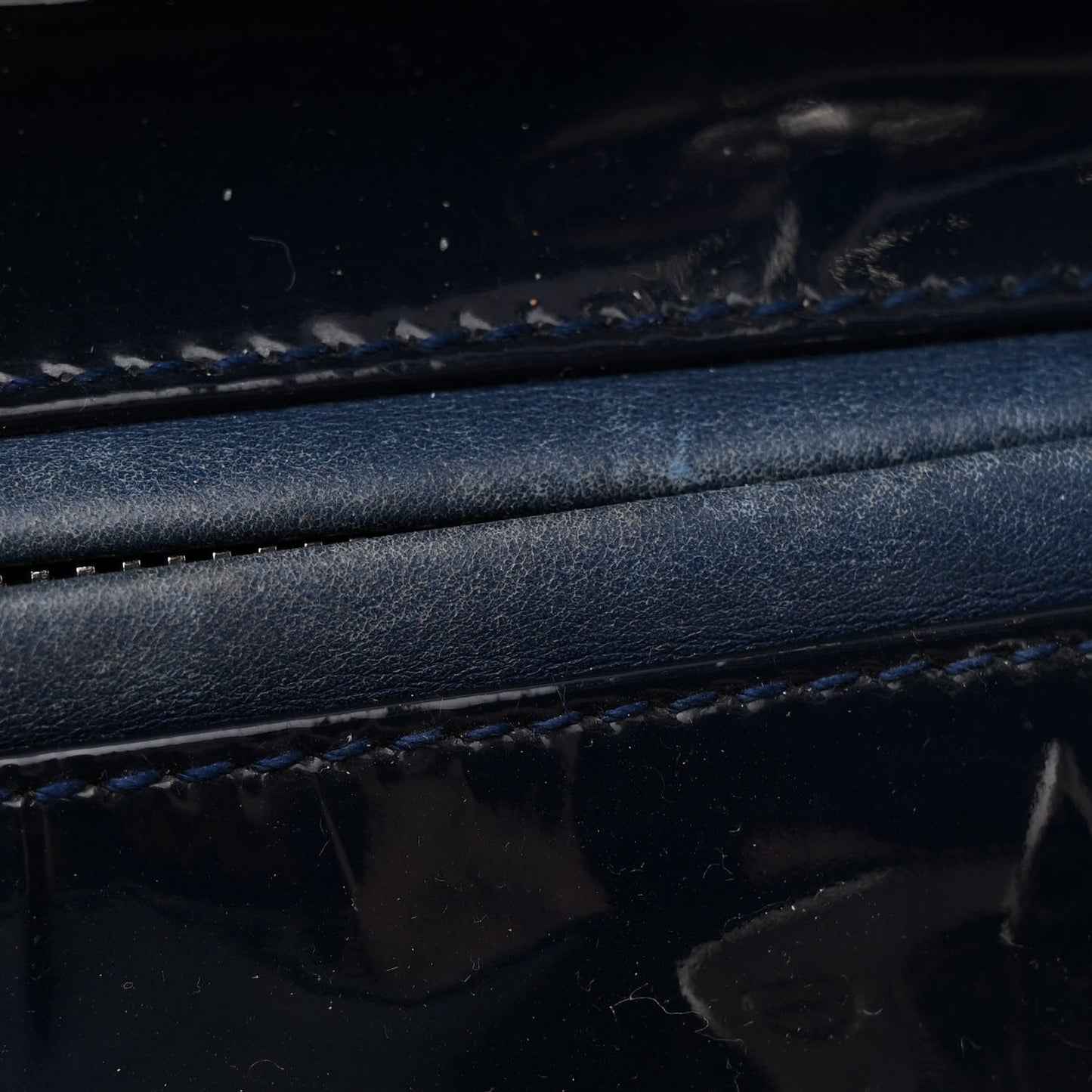 Patent Cannage Medium Lady Dior Navy Blue