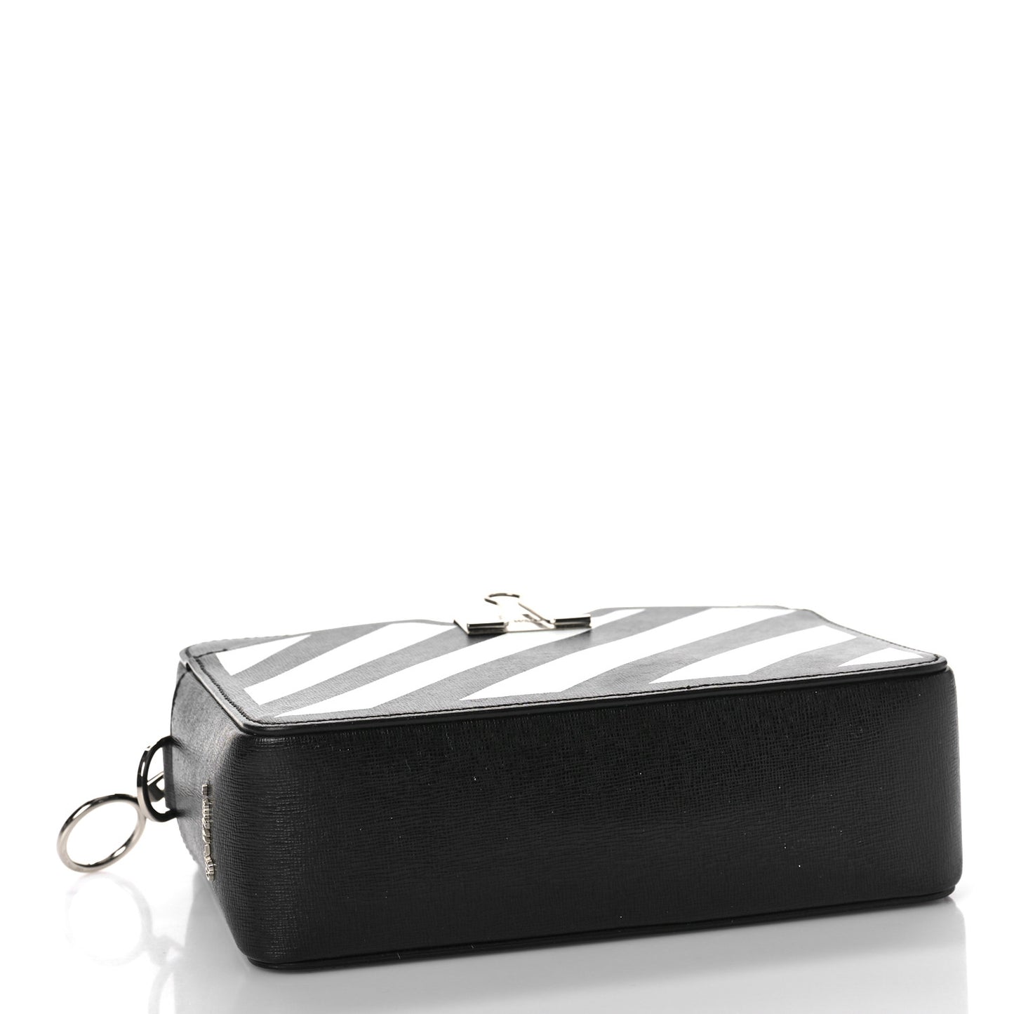 Saffiano Striped Diag Binder Belt Bag Black