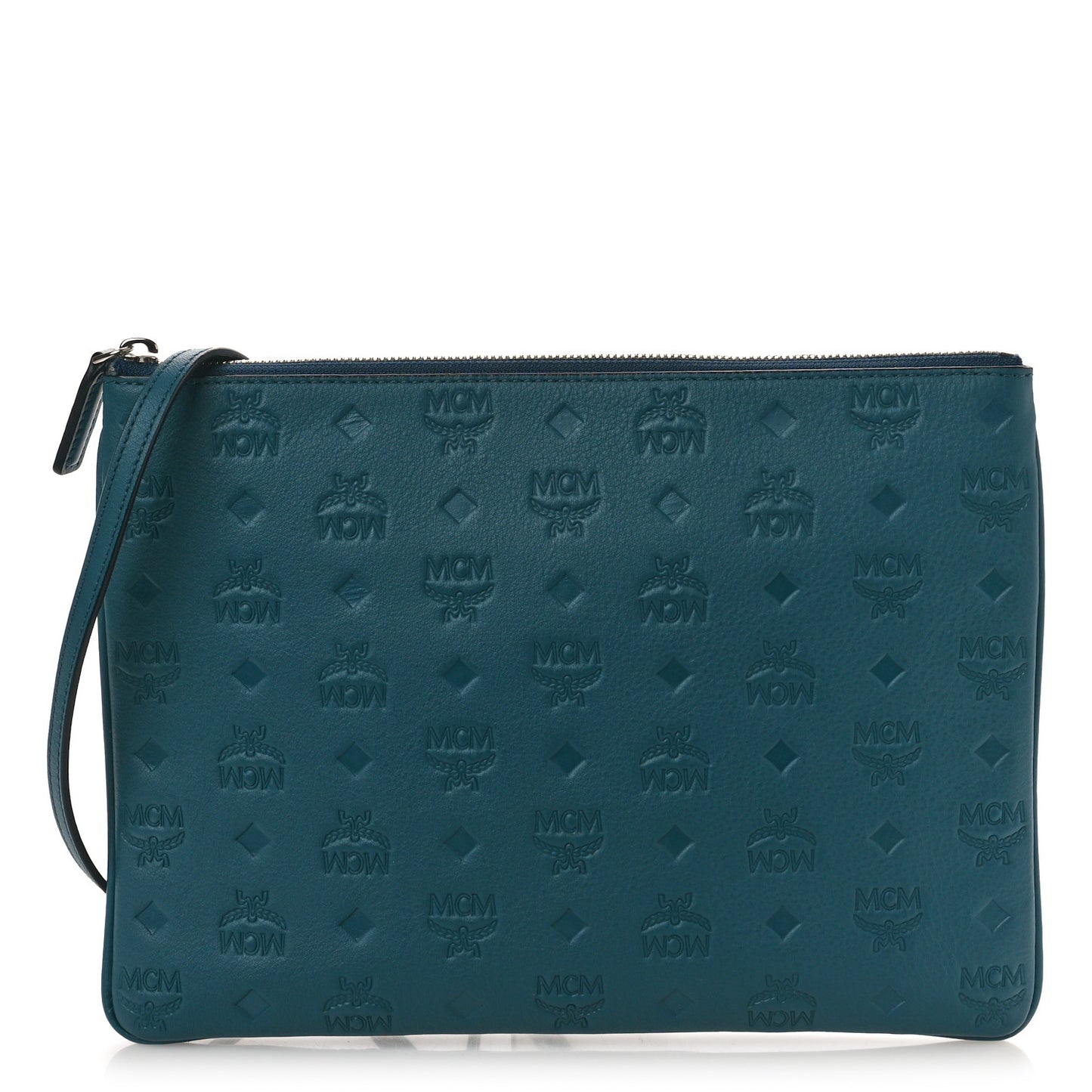 Calfskin Ottomar Monogram Medium Crossbody Pouch Deep Teal
