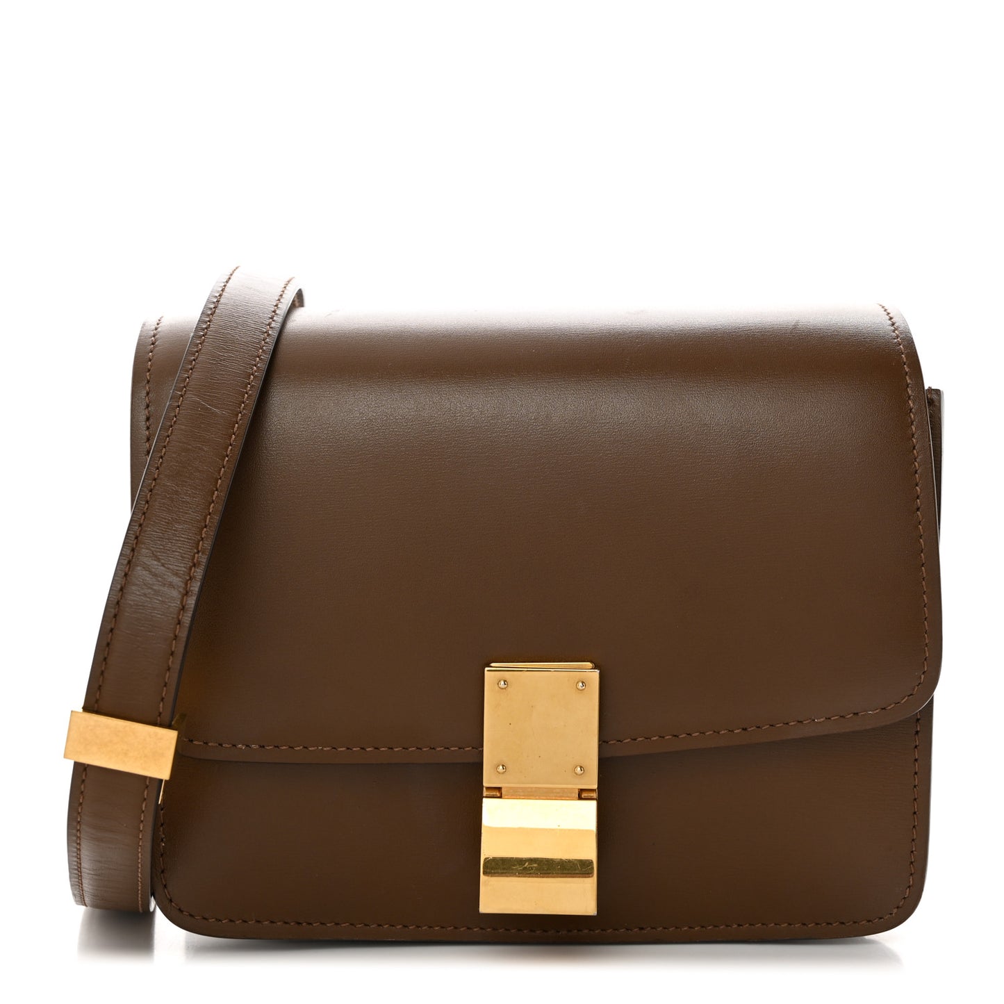 Smooth Calfskin Small Classic Box Flap Bag Camel