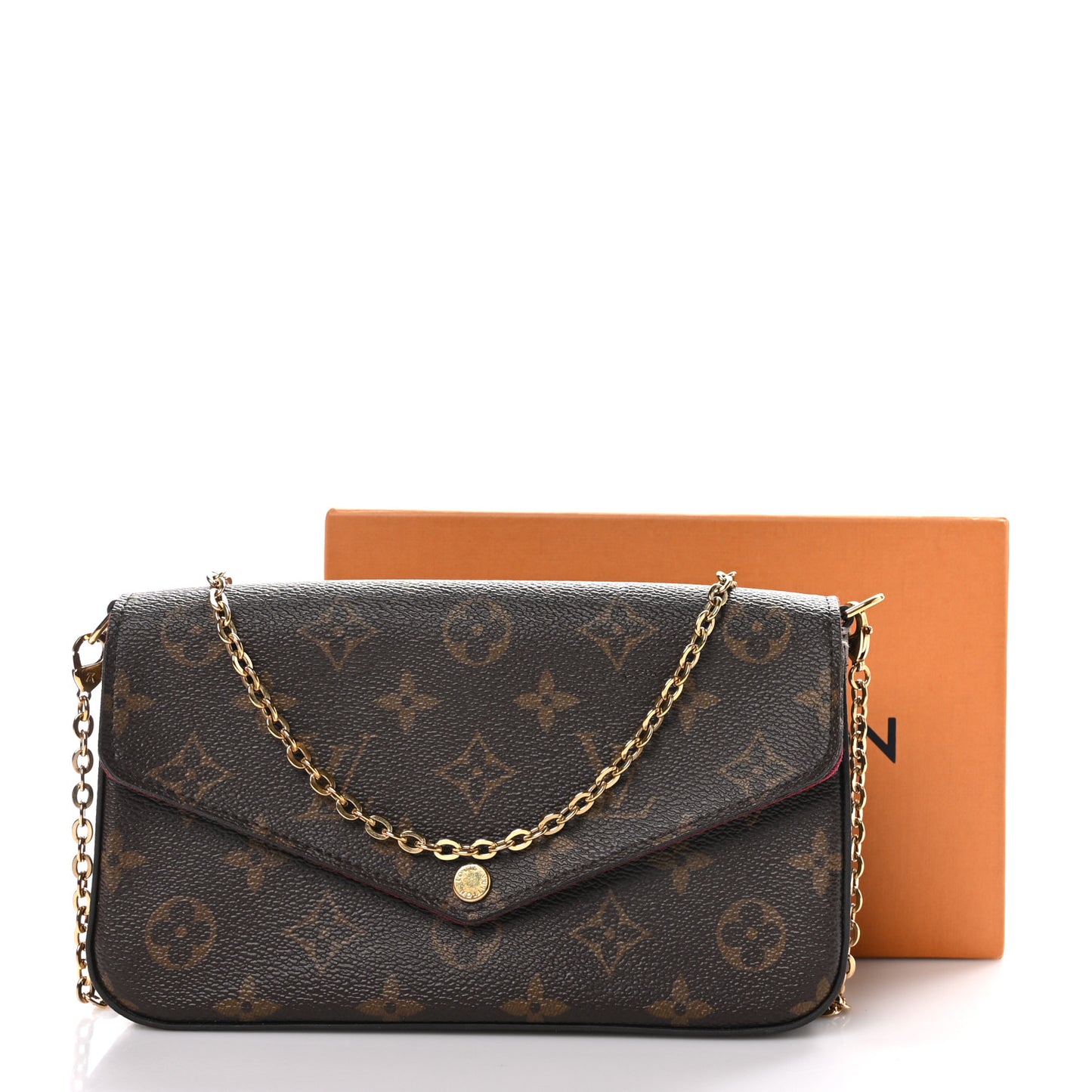 Monogram Pochette Felicie Chain Wallet Fuchsia