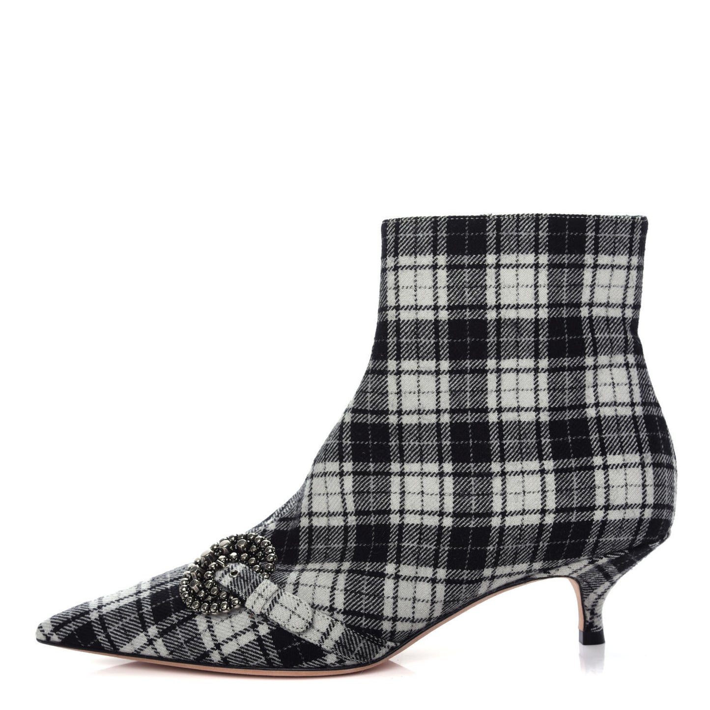 Canvas Tartan Gang Ankle Boots 39 Black