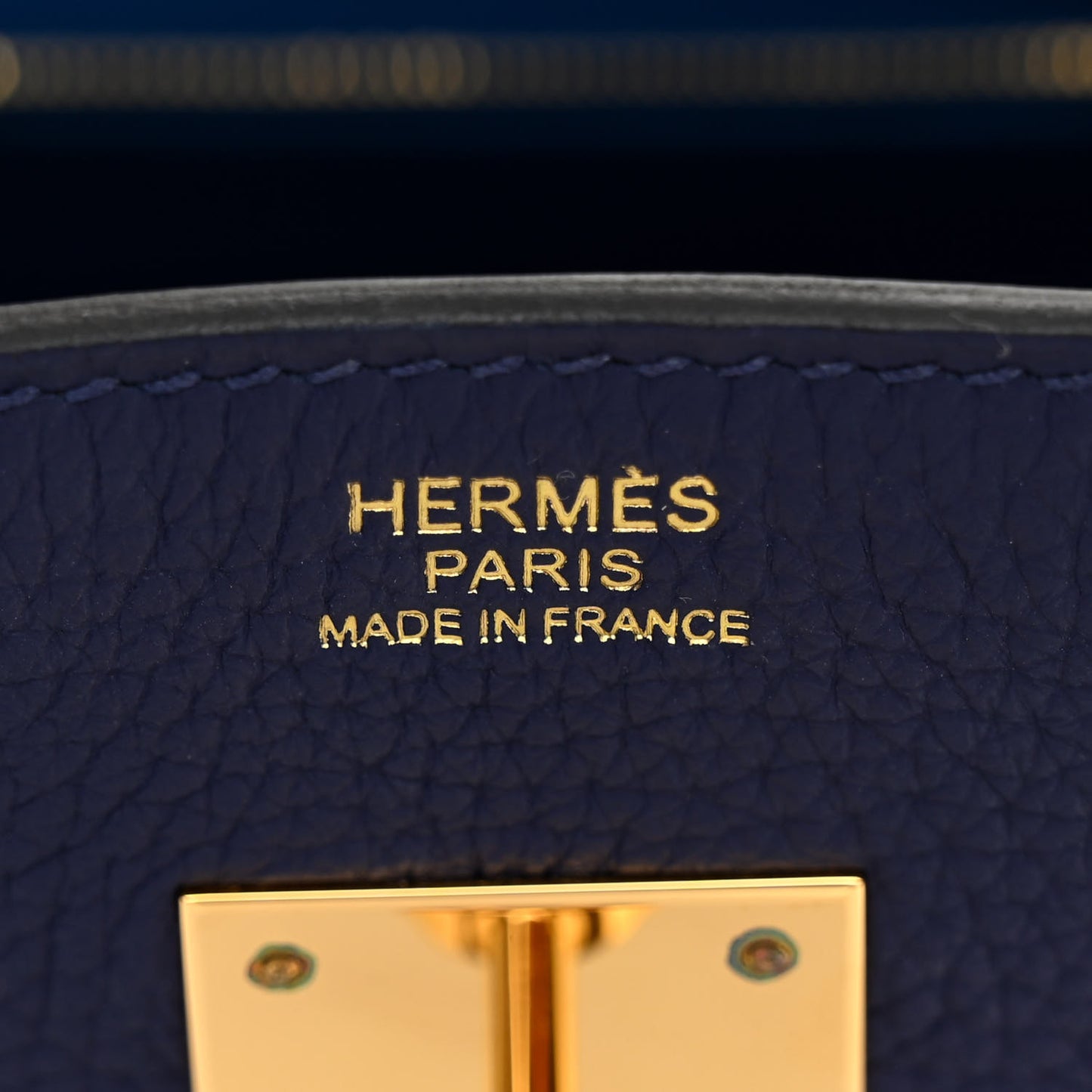 Taurillon Clemence Sombrero Birkin 30 Bleu Encre Bleu Obscur