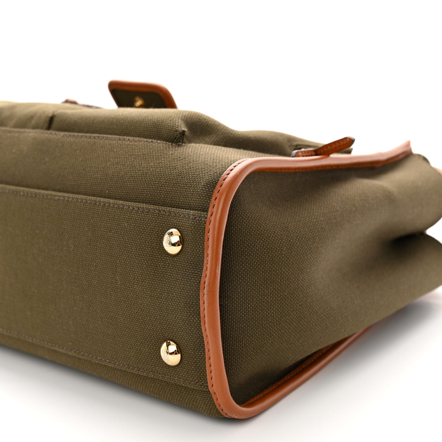 Canvas Calfskin Medium 3 Pocket Peekaboo Iconic Satchel Amazzonia Cuoio