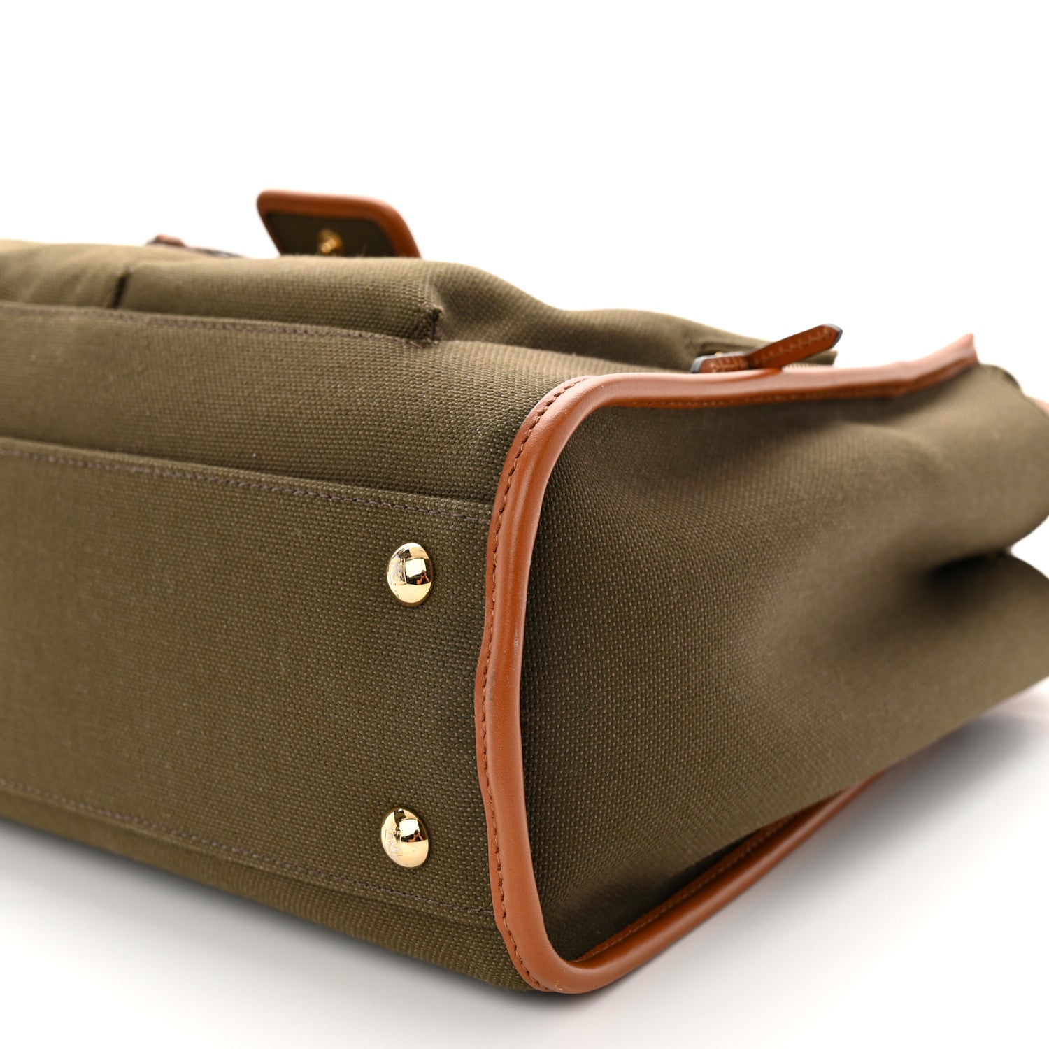 Fendi Canvas Calfskin Medium 3 Pocket Peekaboo Iconic Satchel Amazzonia Cuoio 10 of 12