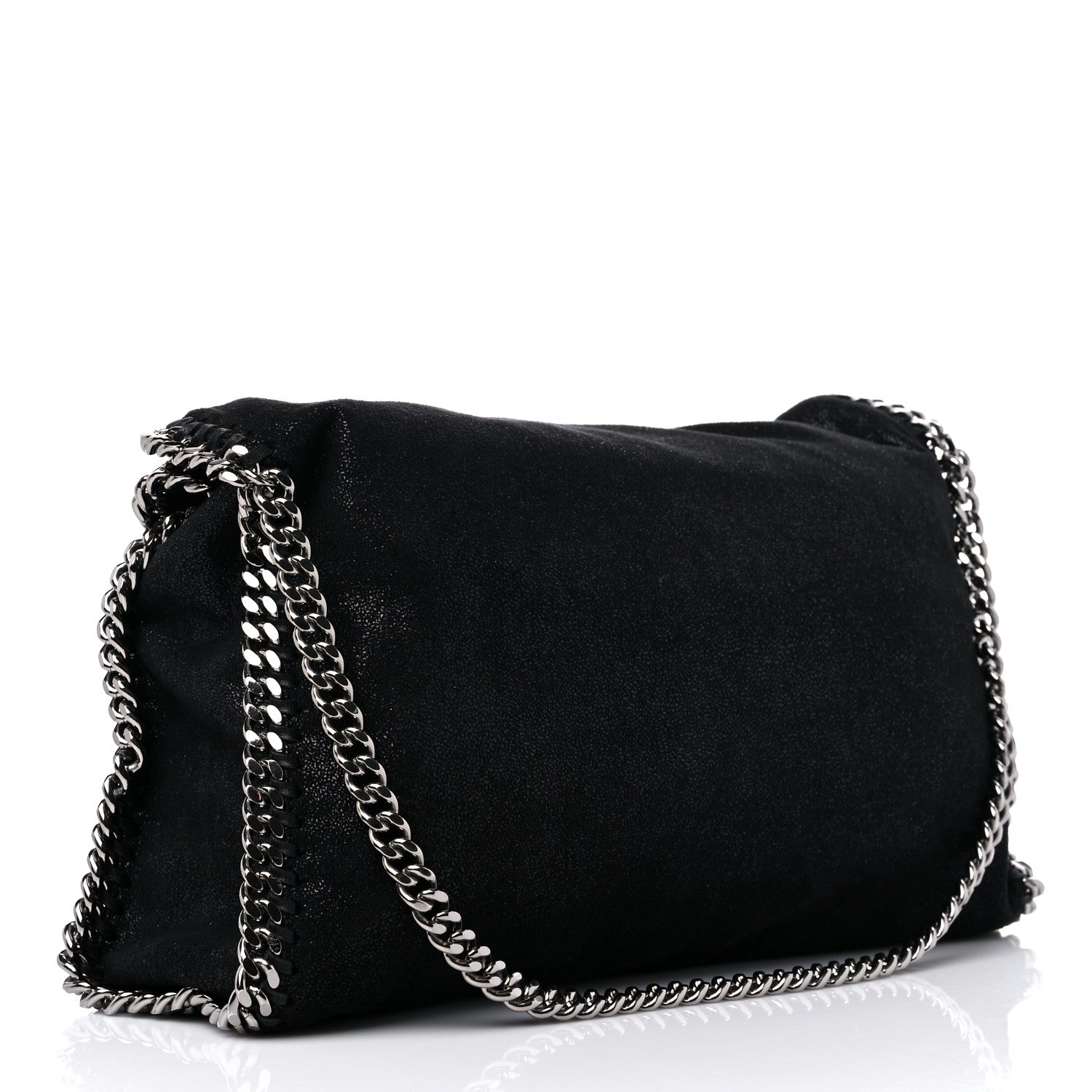 Stella McCartney Shaggy Deer Small Falabella Fold Over Tote Black 3 of 9