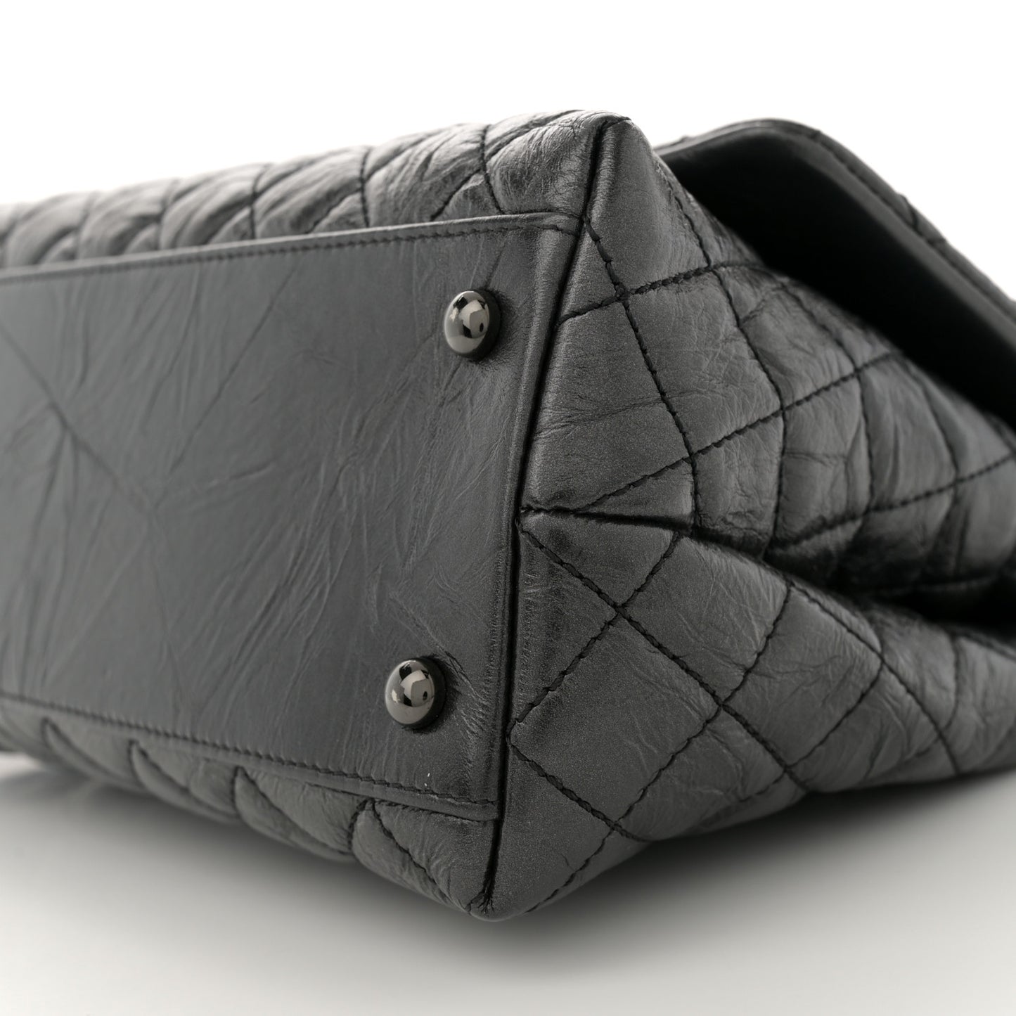 Aged Calfskin Quilted Small Coco Handle Flap So Black