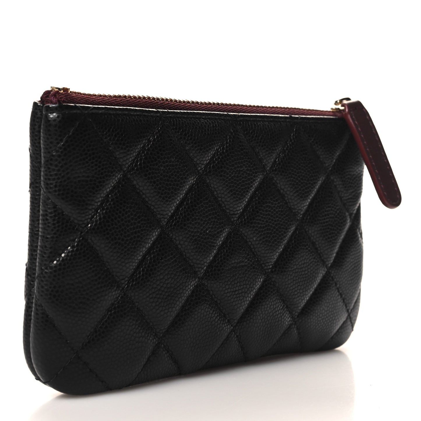 Caviar Quilted Small Cosmetic Case Black