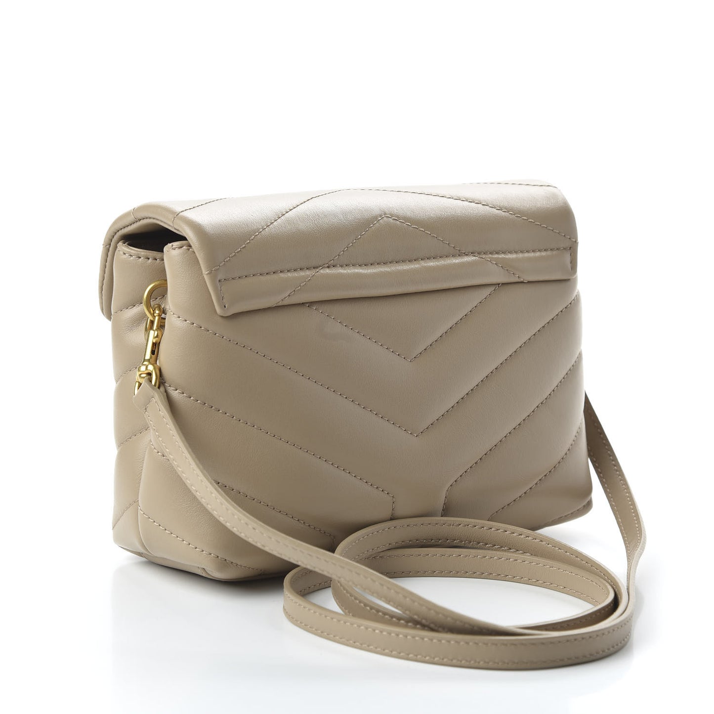 Calfskin Y Quilted Monogram Toy Loulou Crossbody Bag Dark Beige