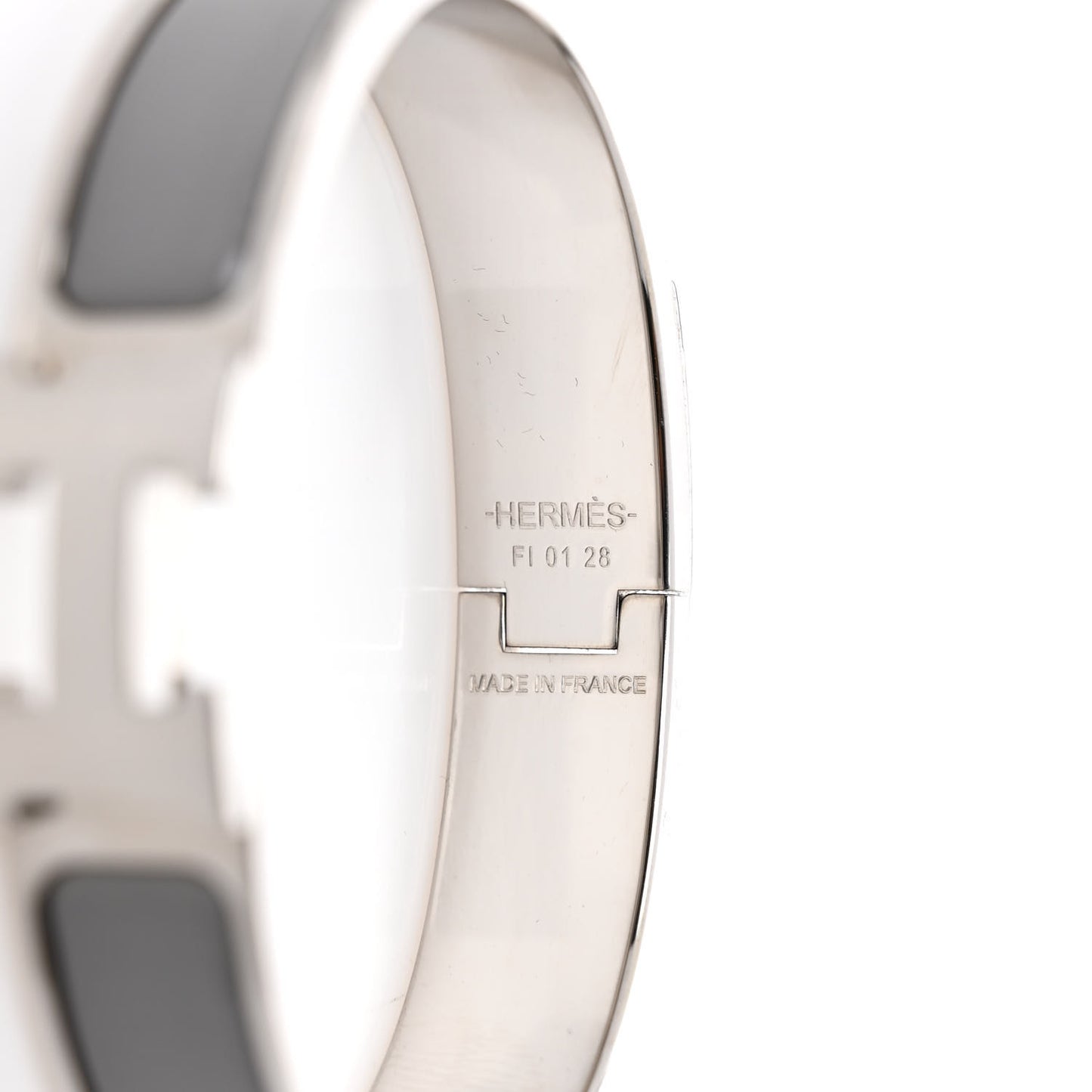 Enamel Narrow Clic Clac H Bracelet PM Gris Macadam