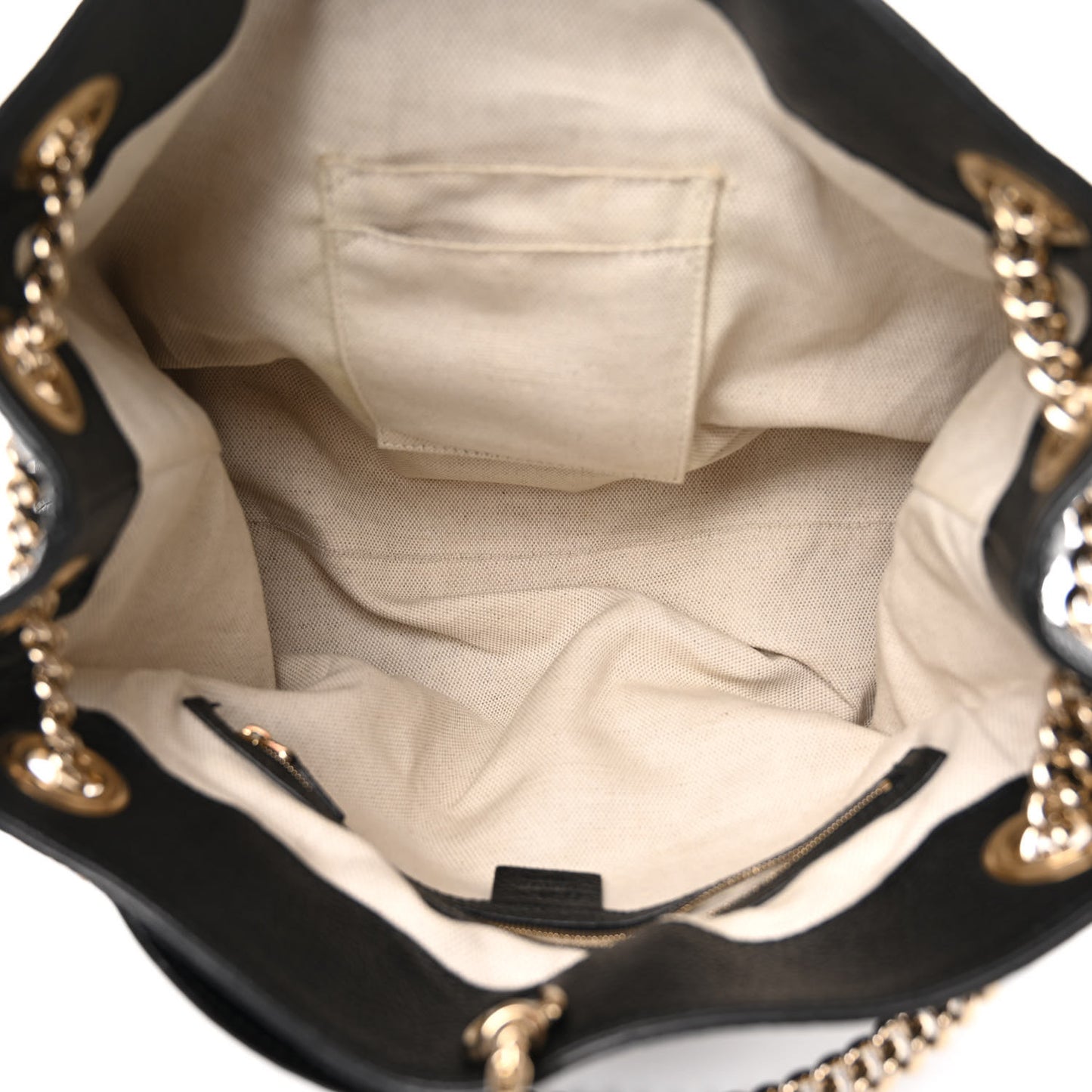 Pebbled Calfskin Medium Soho Chain Shoulder Bag Black
